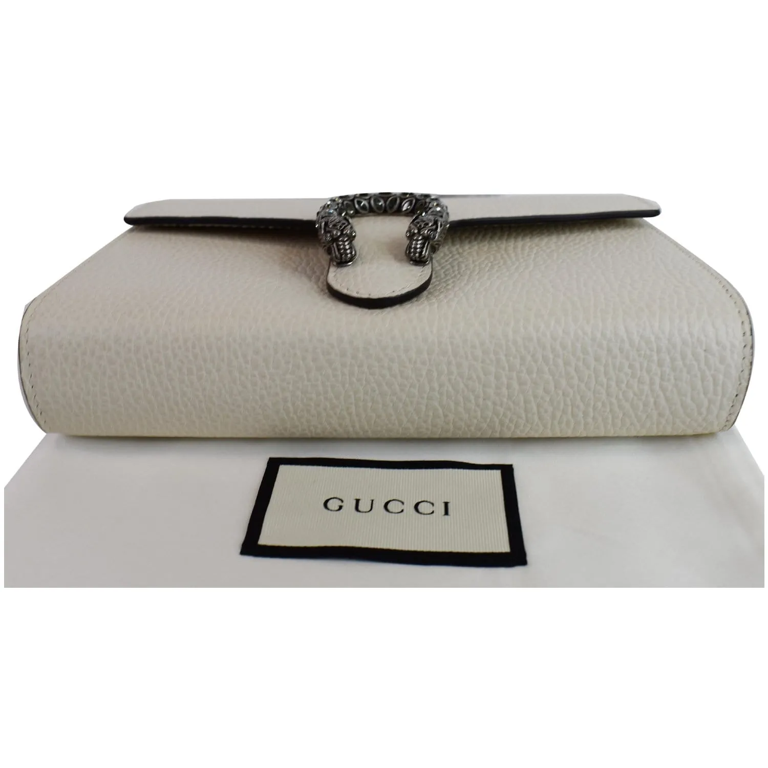 GUCCI Dionysus Mini Leather Chain Shoulder Bag White 401231