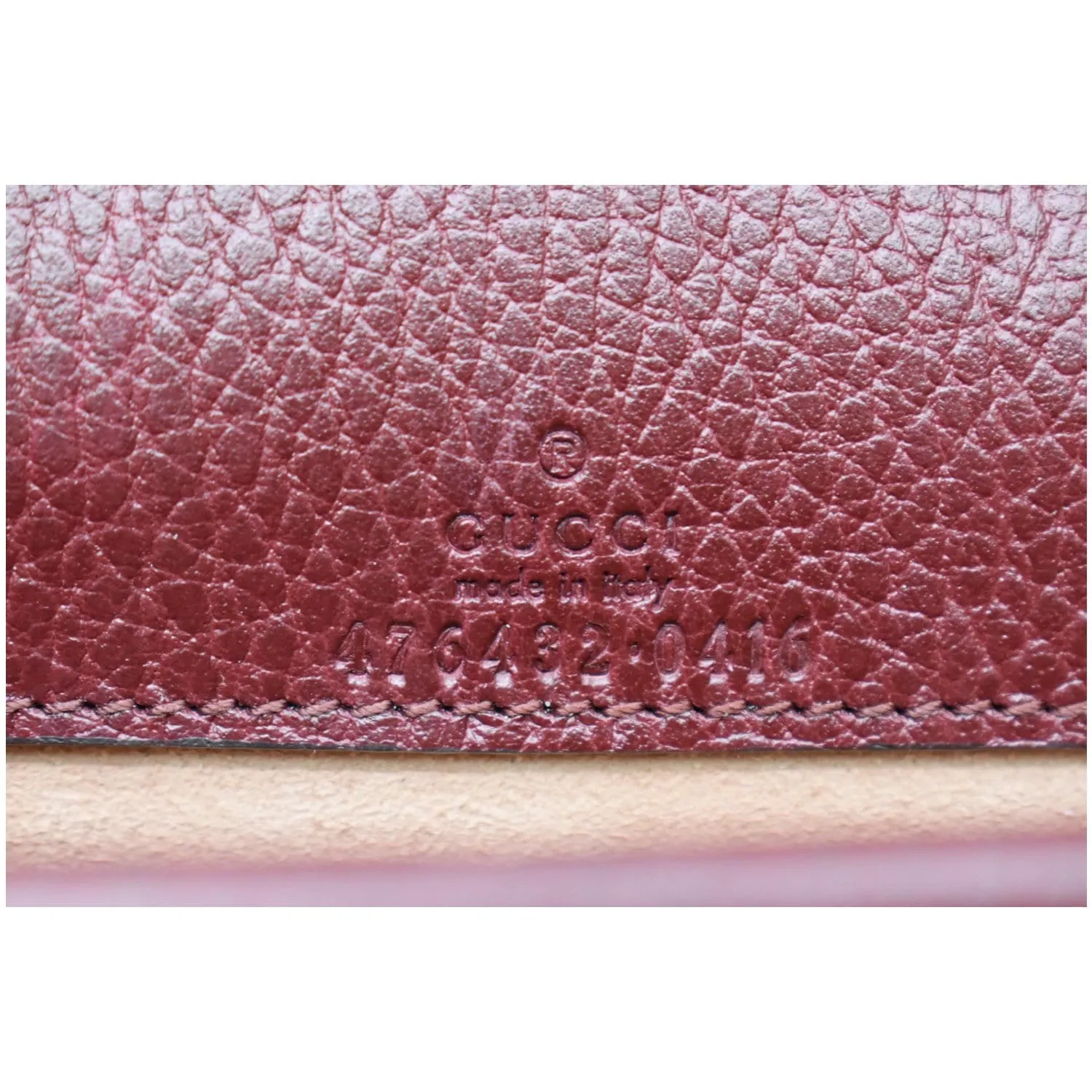 GUCCI Dionysus Super Mini Leather Shoulder Bag Burgundy 476432