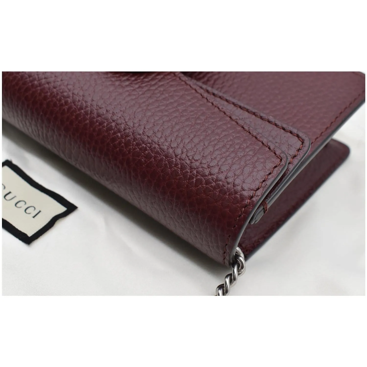 GUCCI Dionysus Super Mini Leather Shoulder Bag Burgundy 476432