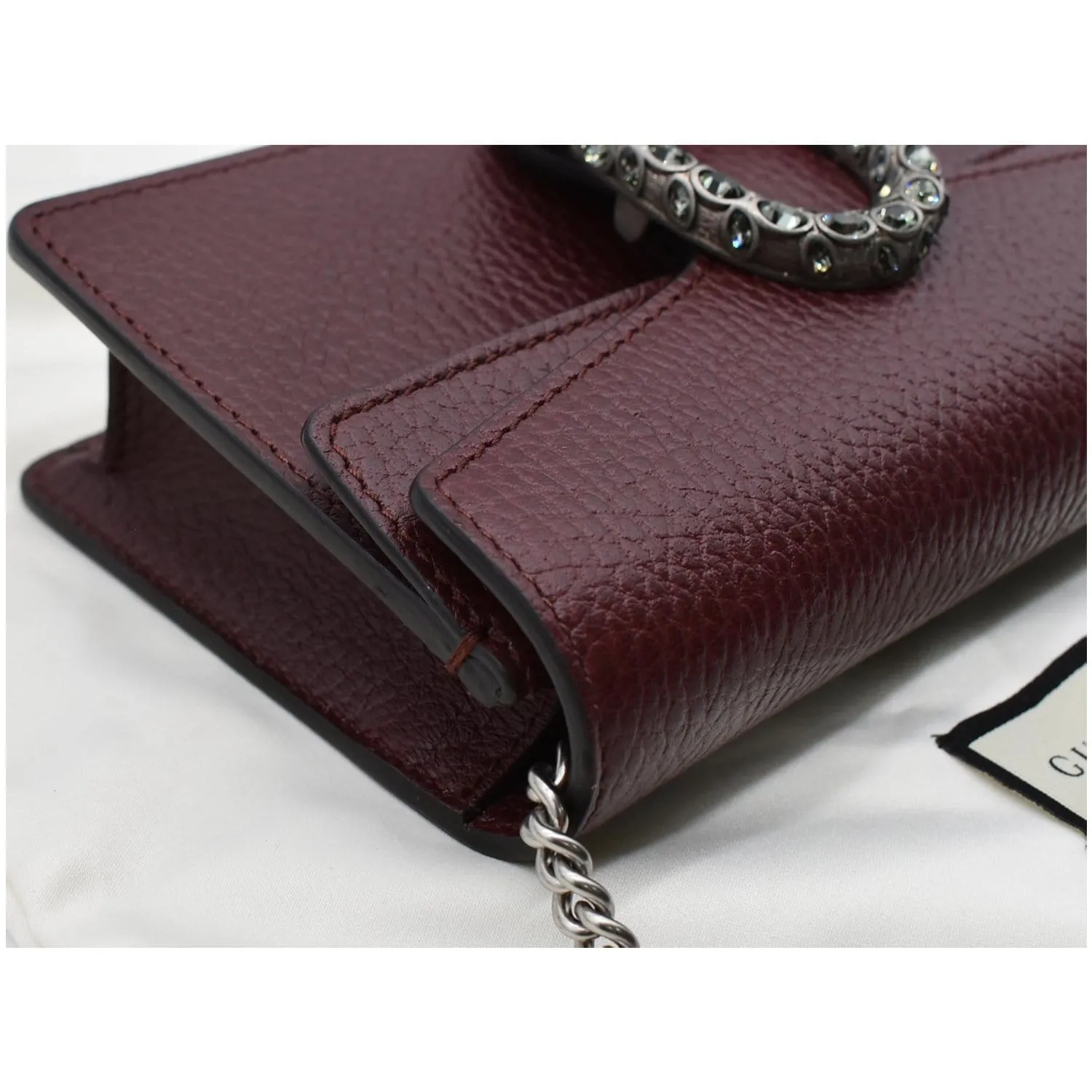 GUCCI Dionysus Super Mini Leather Shoulder Bag Burgundy 476432