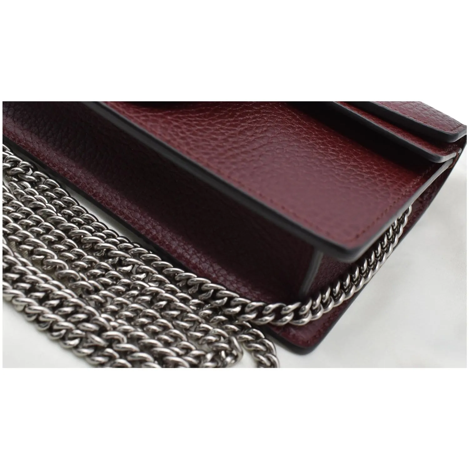 GUCCI Dionysus Super Mini Leather Shoulder Bag Burgundy 476432
