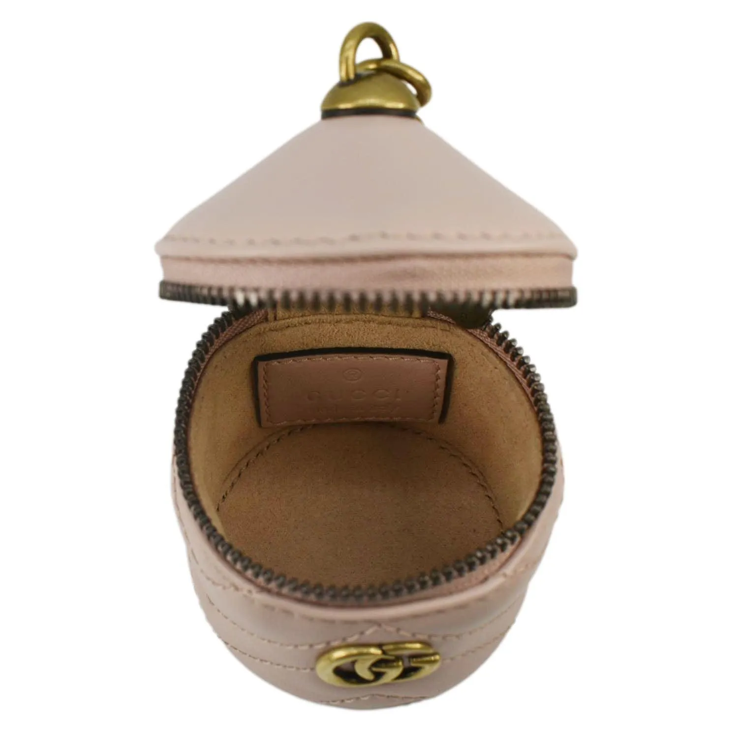 GUCCI GG Marmont Leather Key Chain Pink 725109