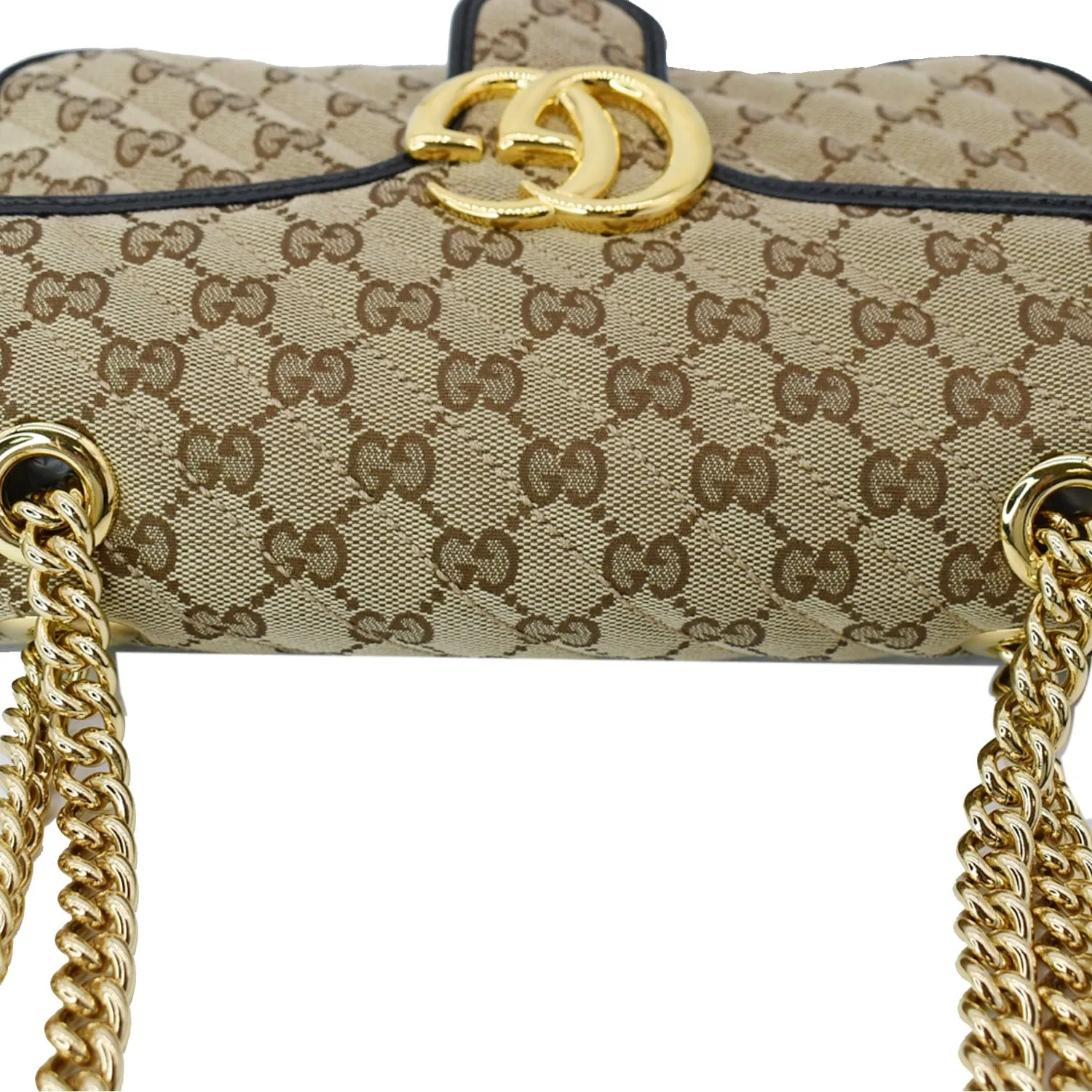 GUCCI GG Marmont Small Matelasse Canvas Shoulder Bag Black 443497