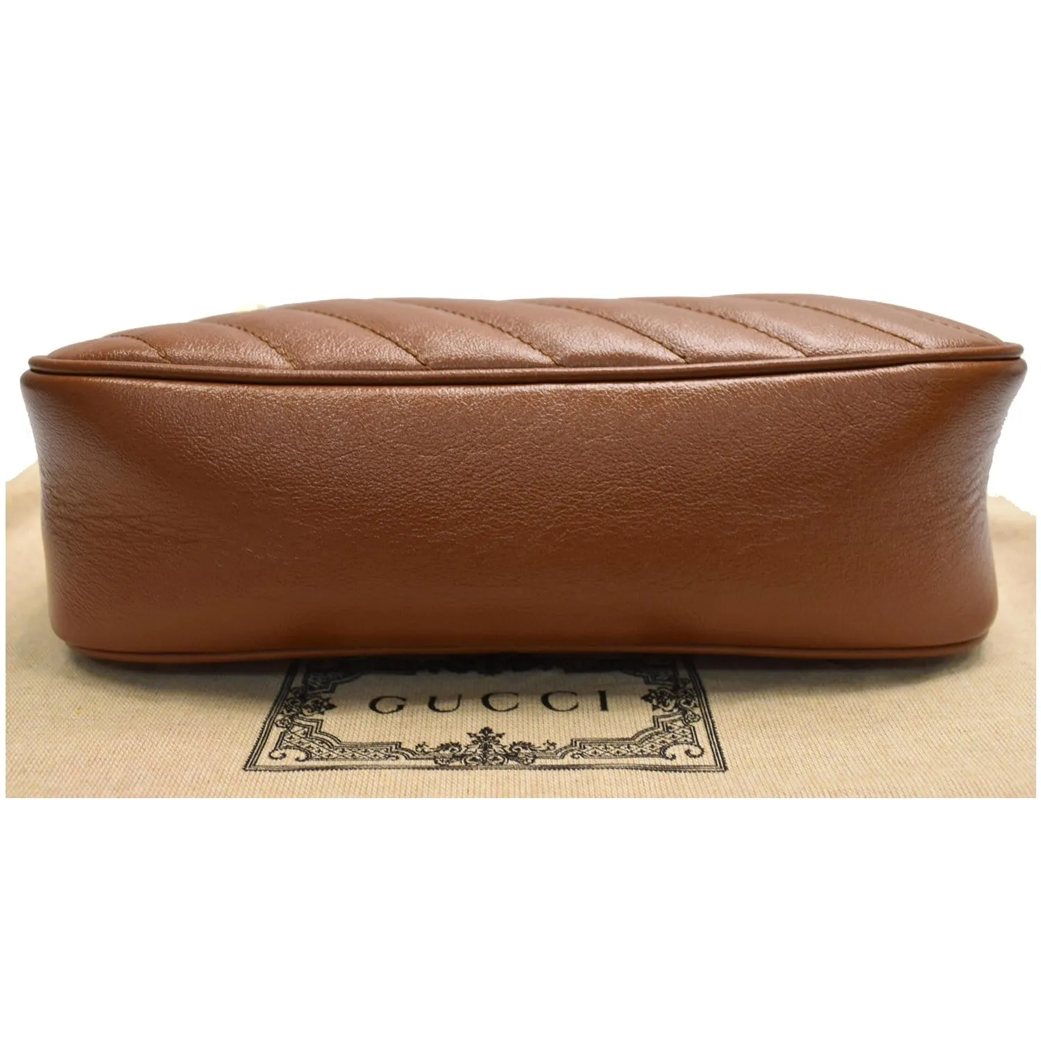 GUCCI GG Marmont Small Matelasse Leather Shoulder Bag Brown 447632