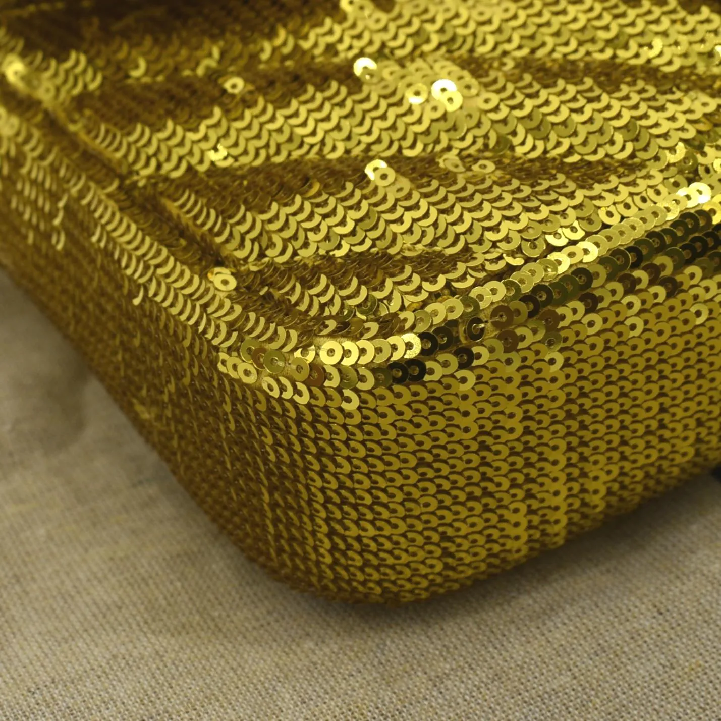 GUCCI GG Mini Marmont Sequin Shoulder Bag Gold 446744