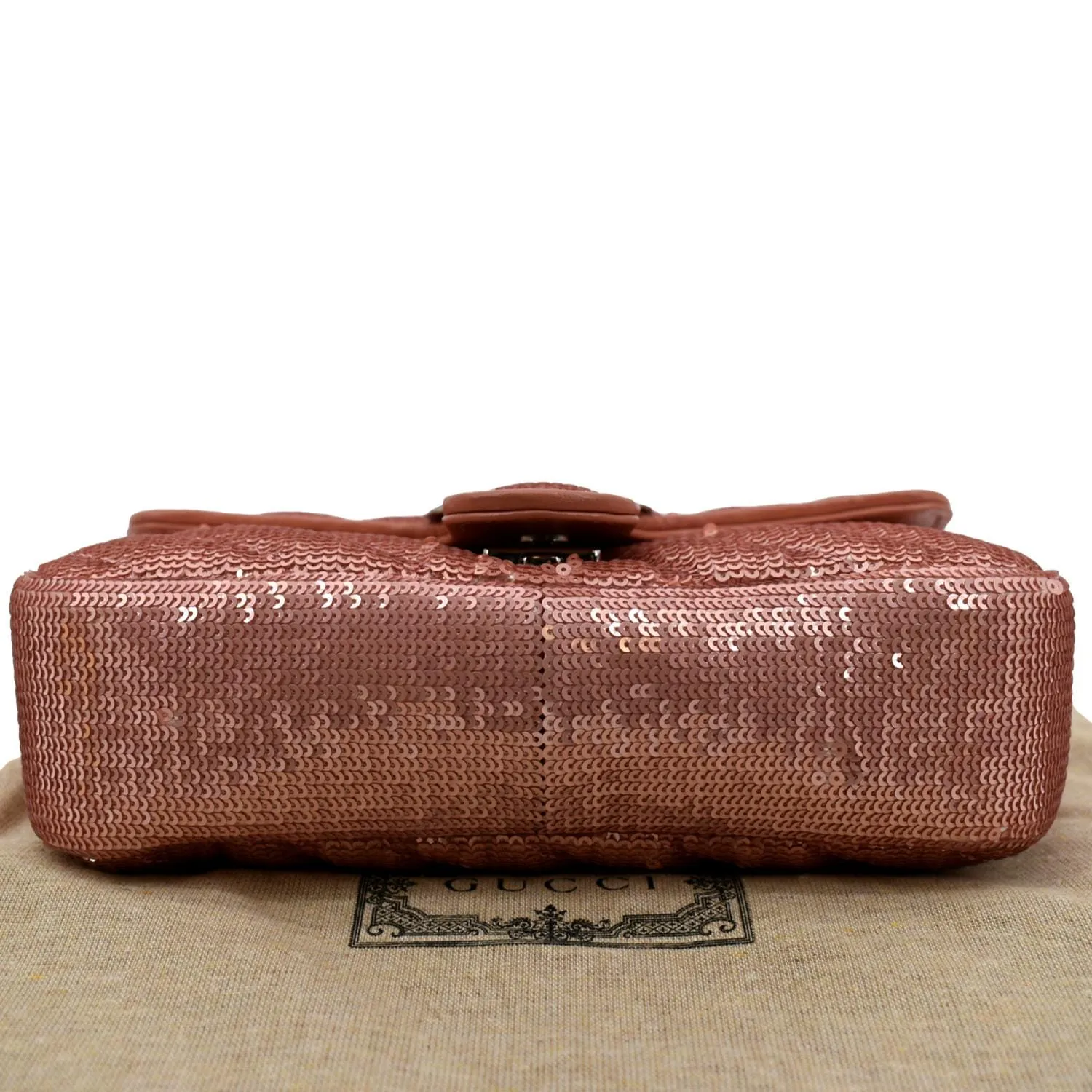 GUCCI GG Mini Marmont Sequin Shoulder Bag Pink 446744