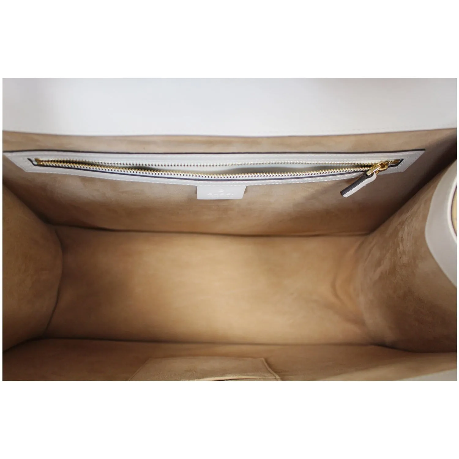 GUCCI Maxi Sylvie Calfskin Top Handle Bag White 477631