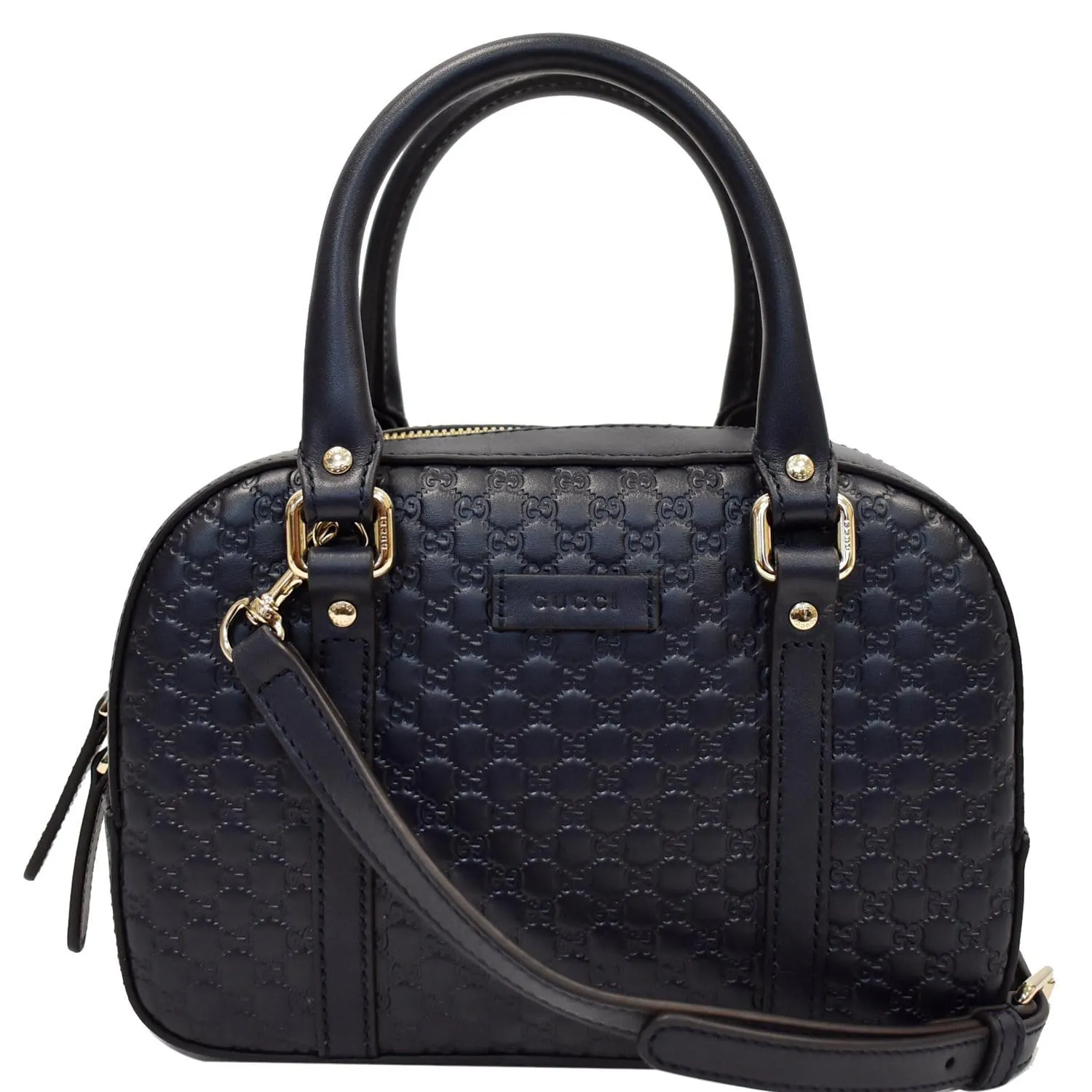GUCCI Microguccissima Small Leather Crossbody Bag Black 510289