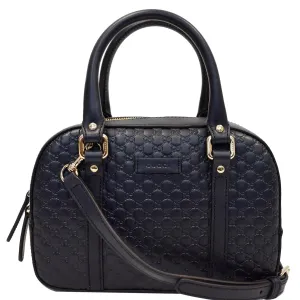 GUCCI Microguccissima Small Leather Crossbody Bag Black 510289