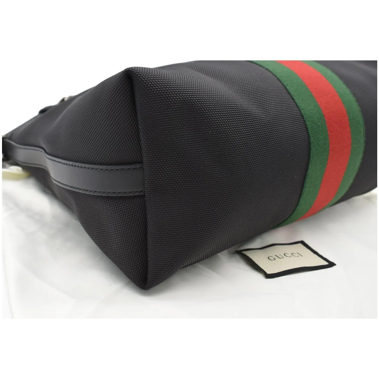 GUCCI Nylon Top Handle Shoulder Bag Black 630923