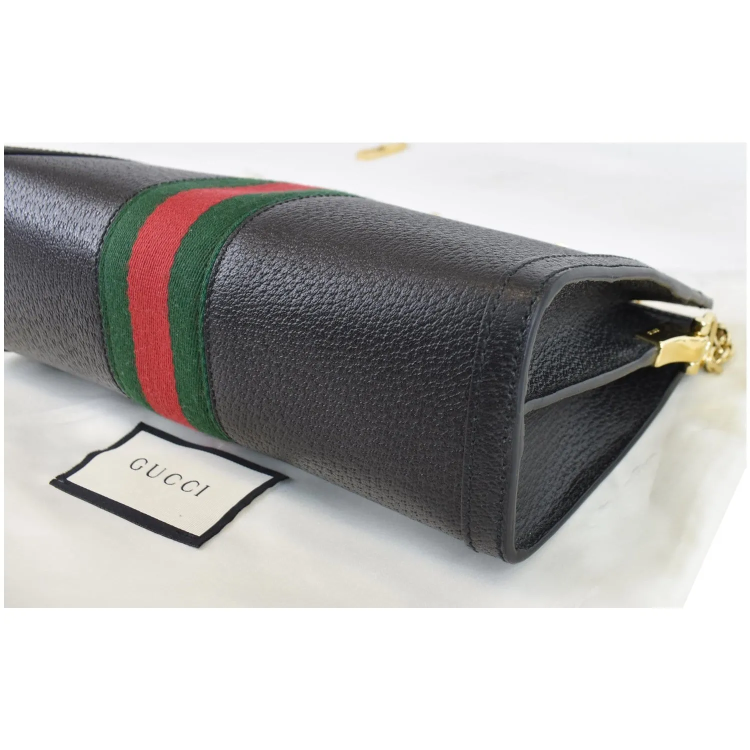 GUCCI Ophidia Small Web Calfskin Shoulder Bag Black 503877