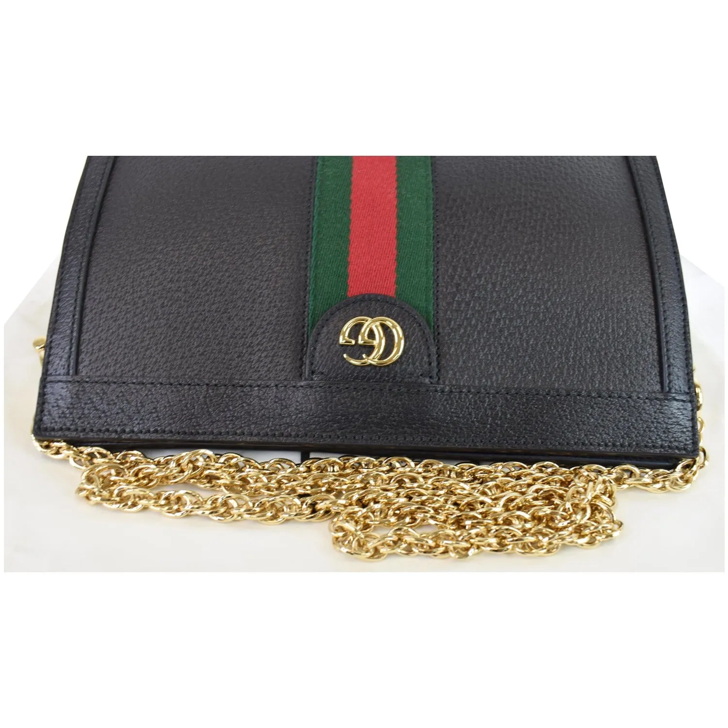 GUCCI Ophidia Small Web Calfskin Shoulder Bag Black 503877