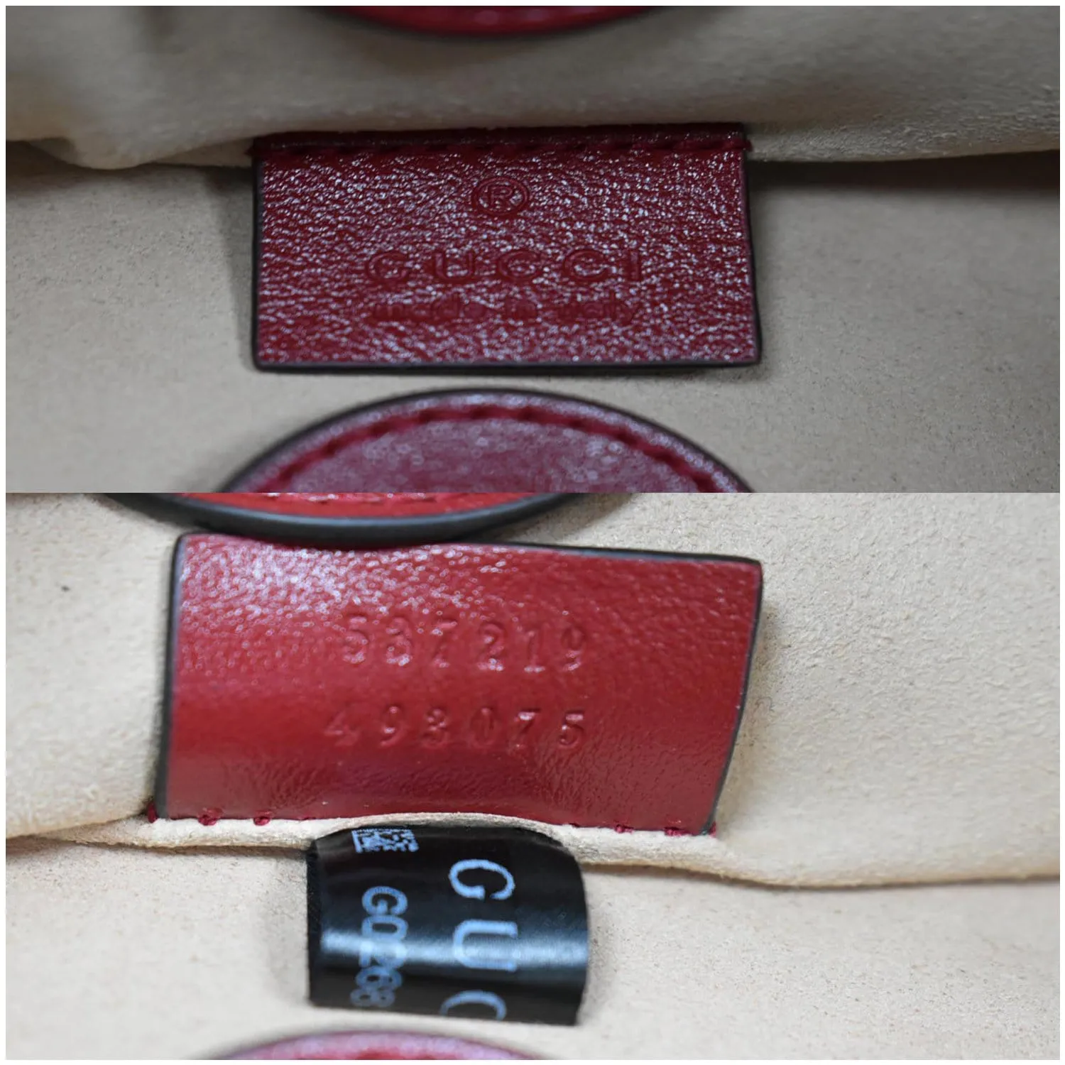 GUCCI Rajah Large Leather Tote Shoulder Bag Red 537219