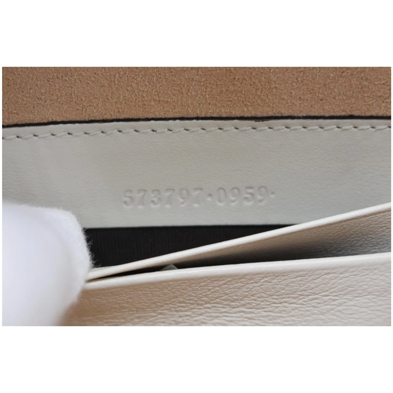 GUCCI Rajah Mini Leather Chain Shoulder Bag White 573797