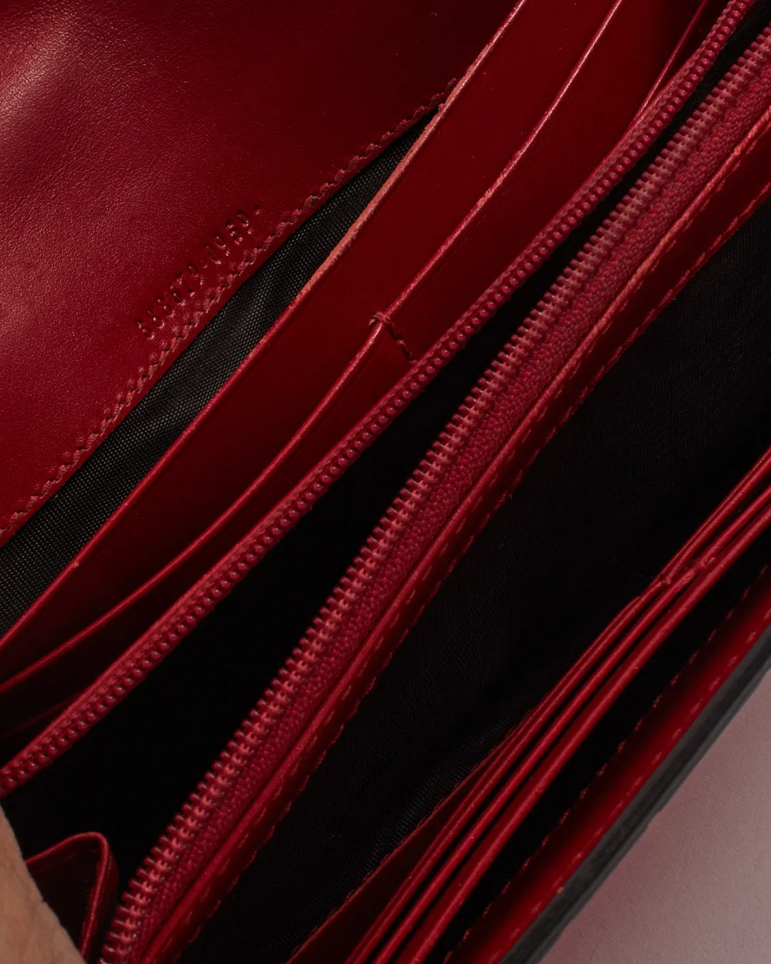Gucci Red Leather Guccissima Bow Continental Wallet