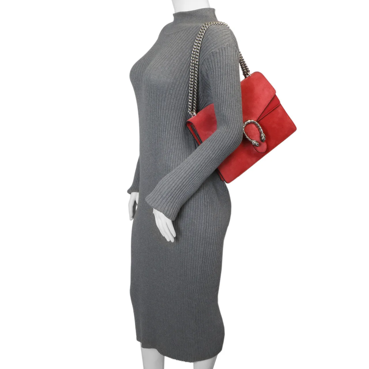 Gucci Red Suede Medium Dionysus  Shoulder Bag