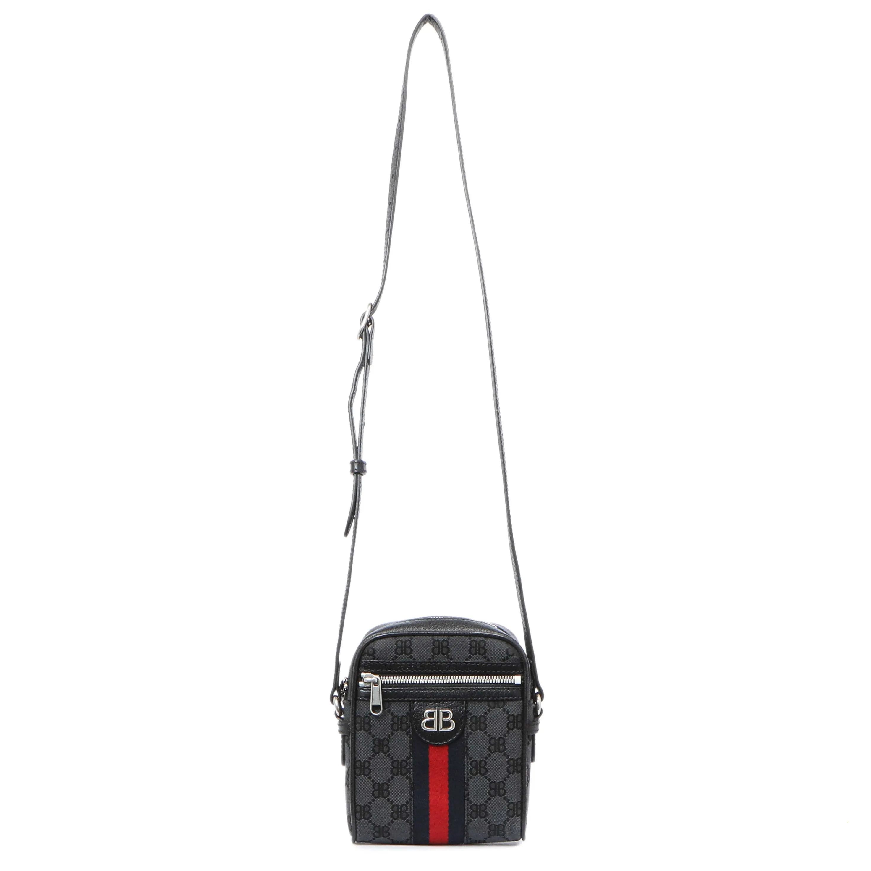 Gucci X Balenciaga BB Monogram Web Mini Ophidia Messenger