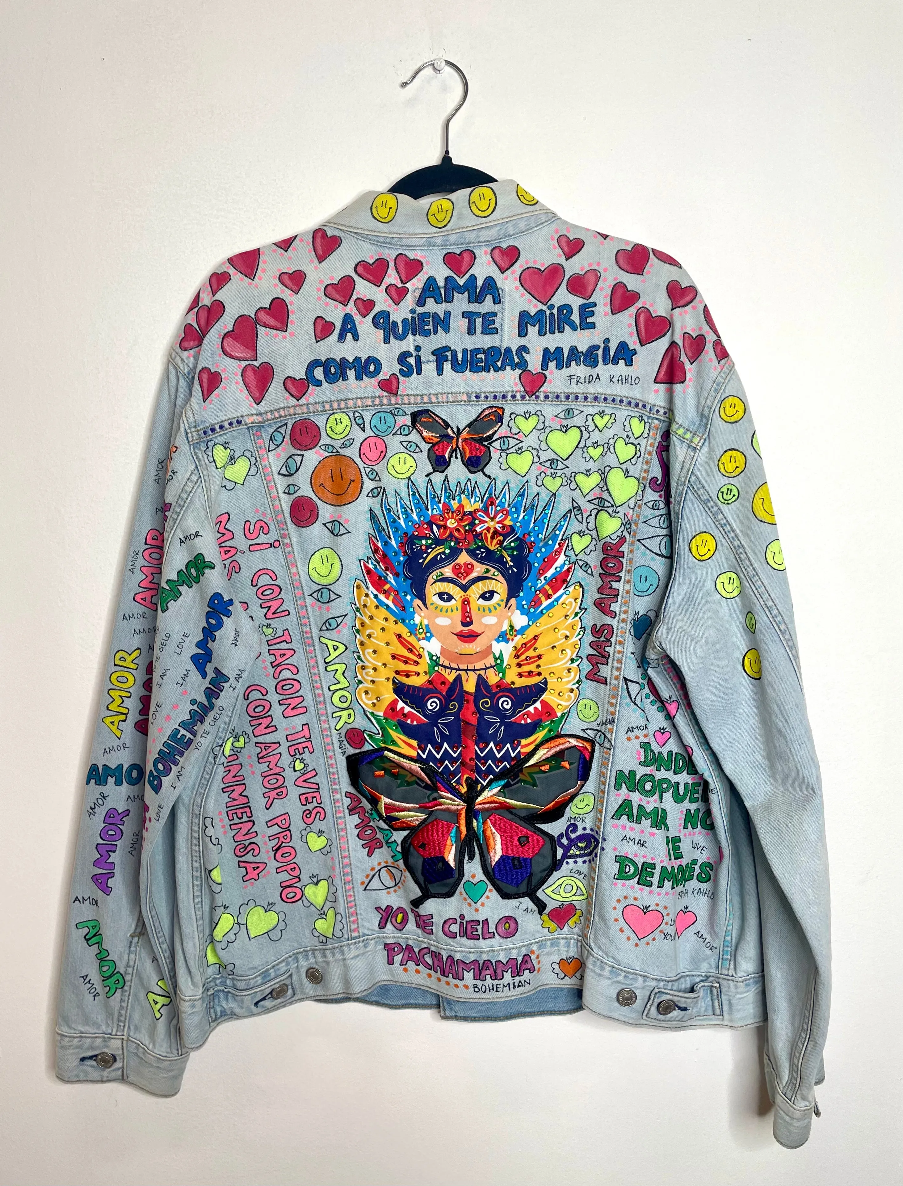 Hand painted Frida Magia oversized Jacket