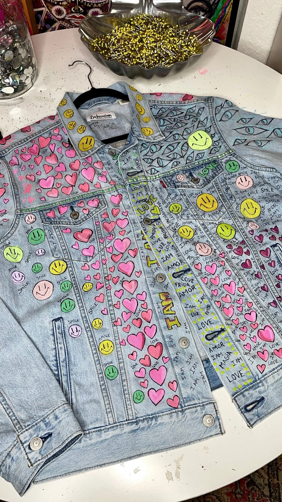 Hand painted Frida Magia oversized Jacket