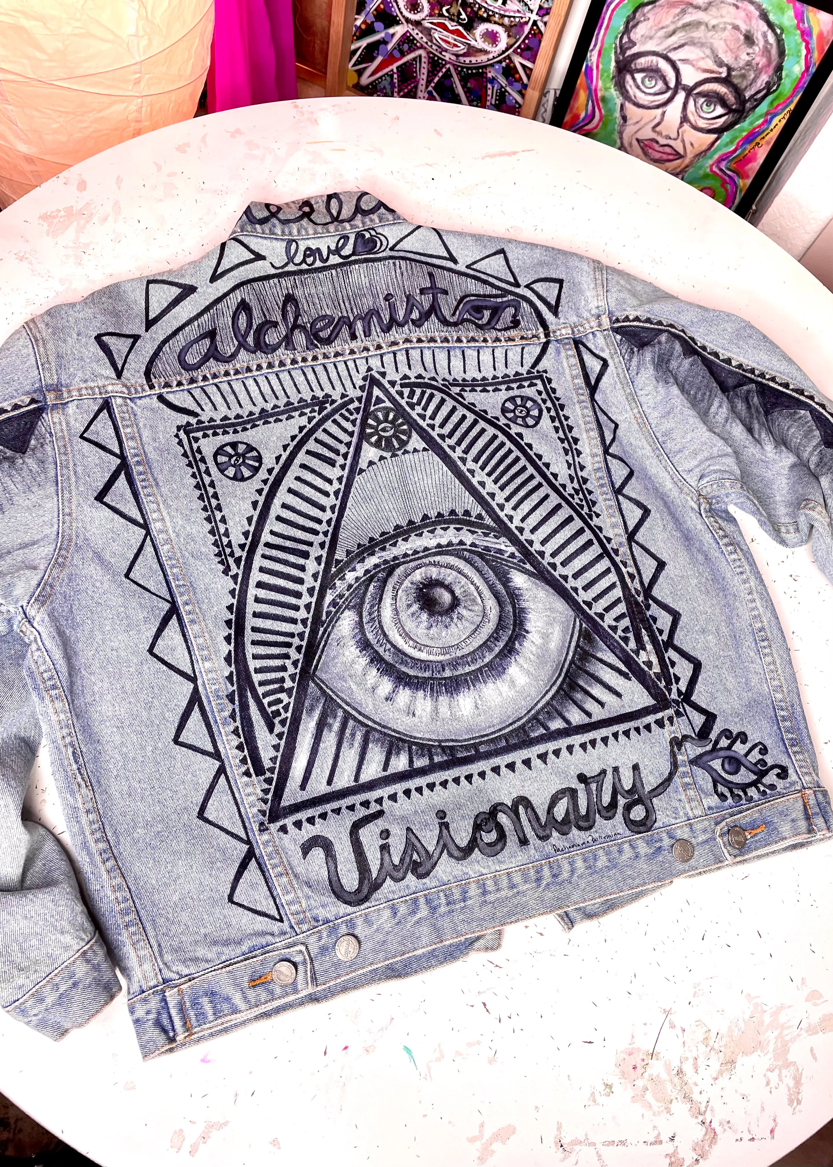 Hand painted Visionary Alchemist oversized Jacket