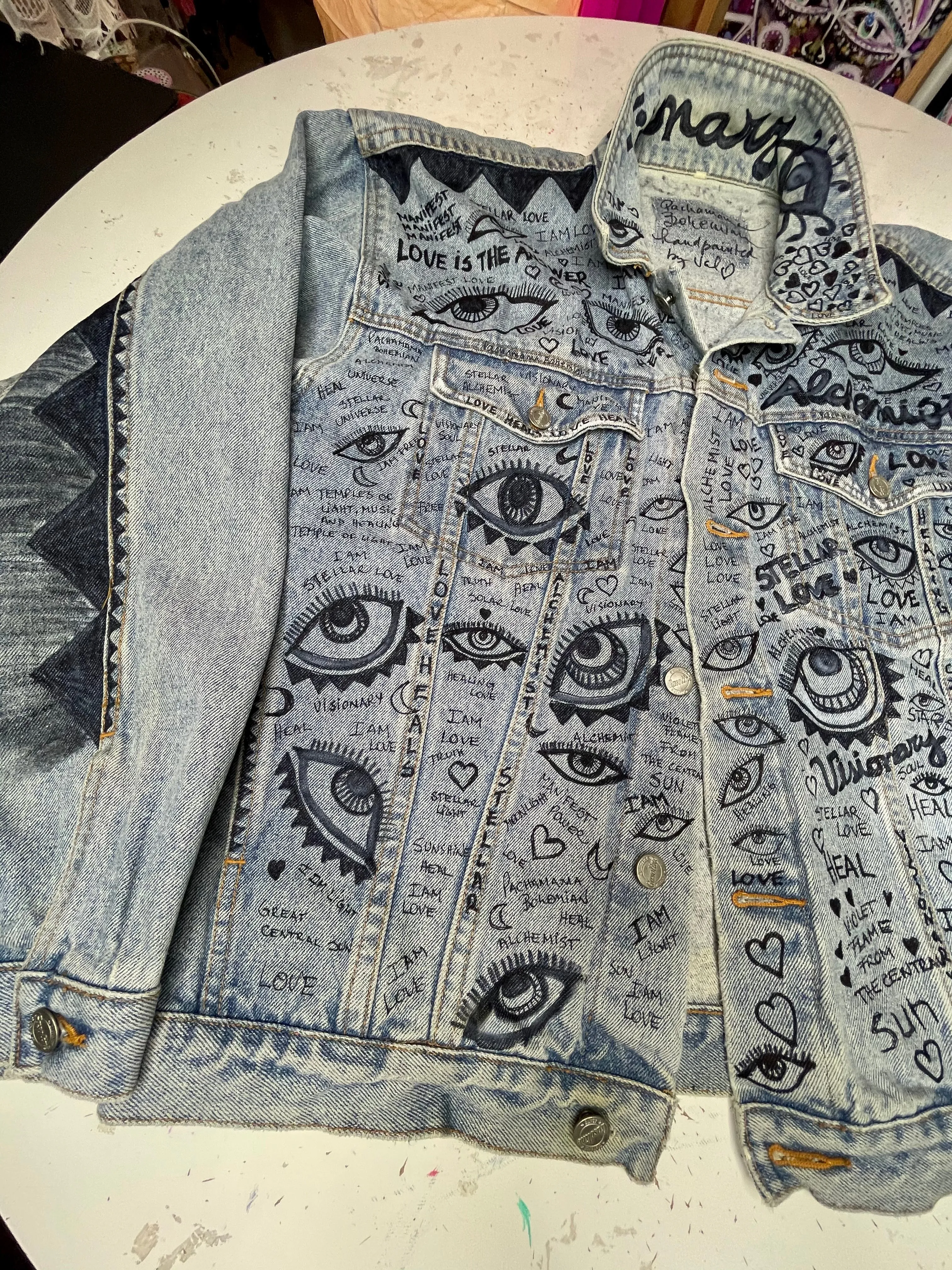 Hand painted Visionary Alchemist oversized Jacket