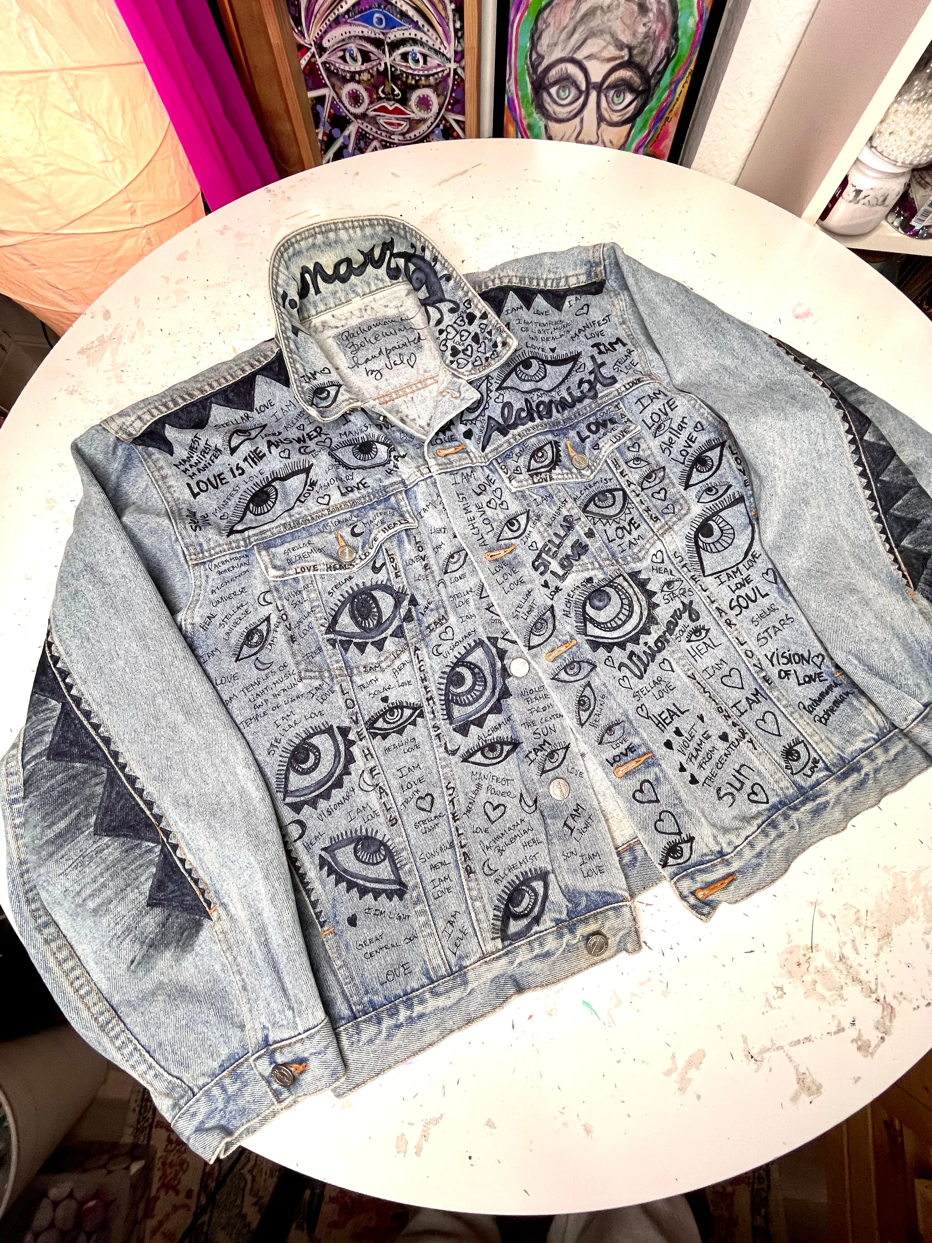Hand painted Visionary Alchemist oversized Jacket