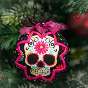 Handmade Heirloom Quilted Day of the Dead Ornament
