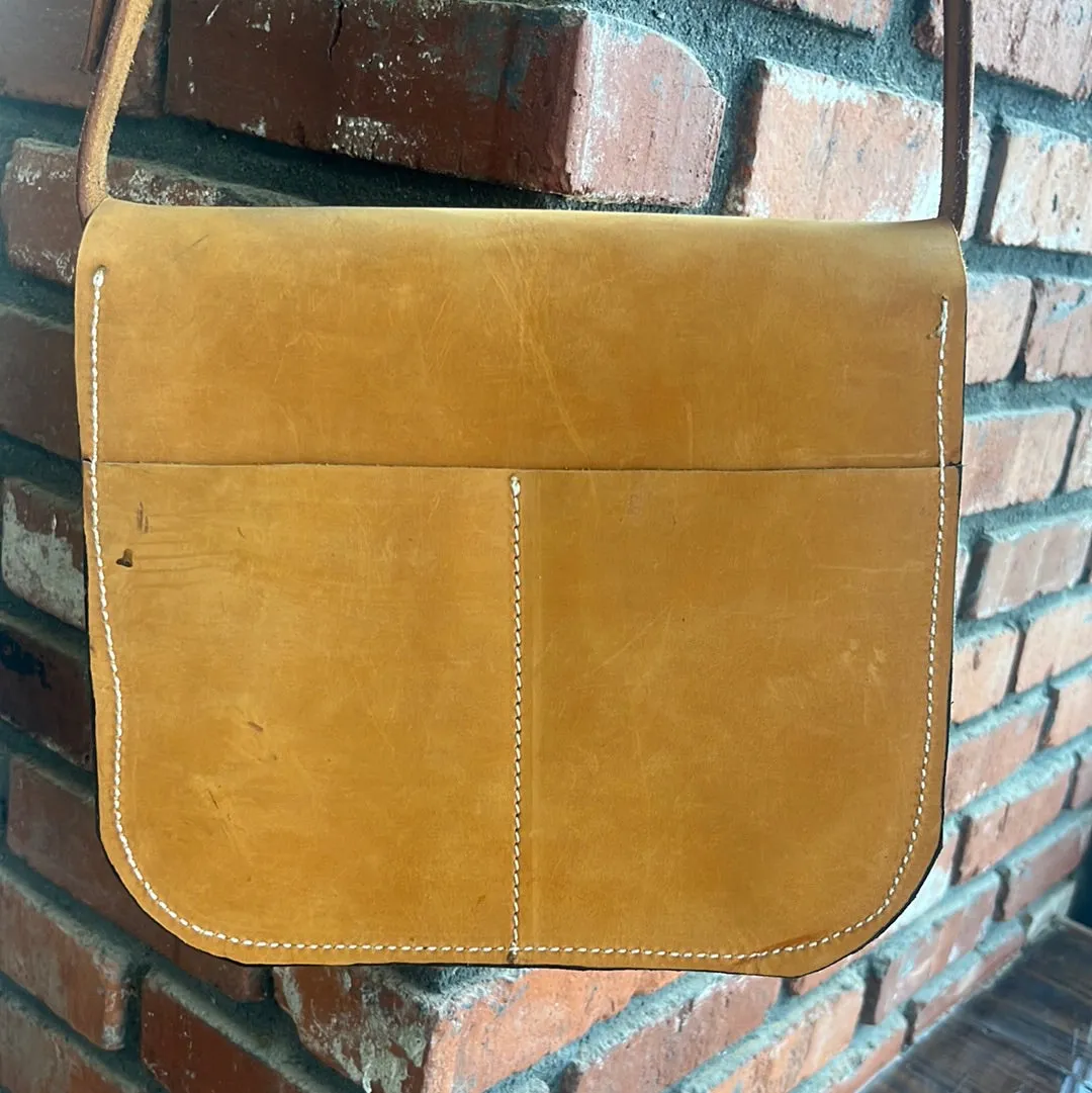 Handmade Leather Buckskin Rose Purse