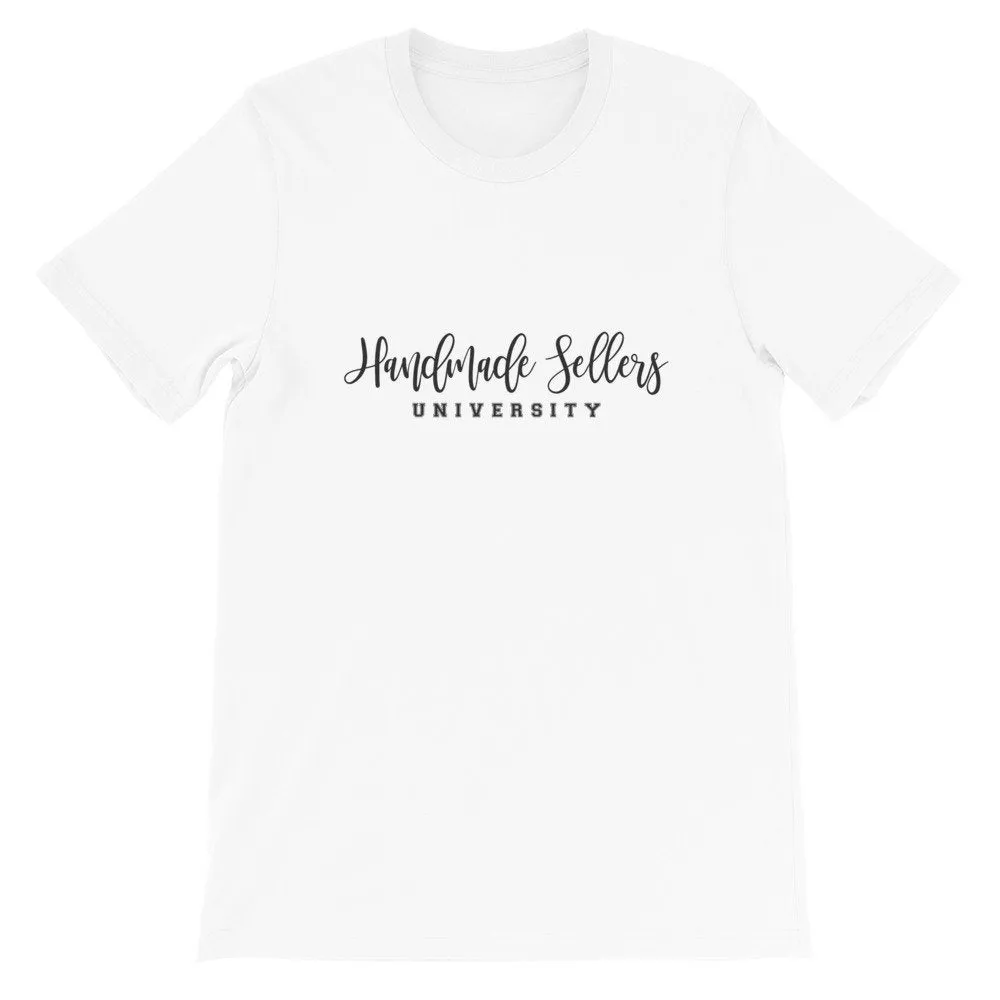 Handmade Sellers University Tee, BeautifulMesh Shirt, Wreath t-shirt, Crafters shirt, Short-Sleeve Unisex T-Shirt