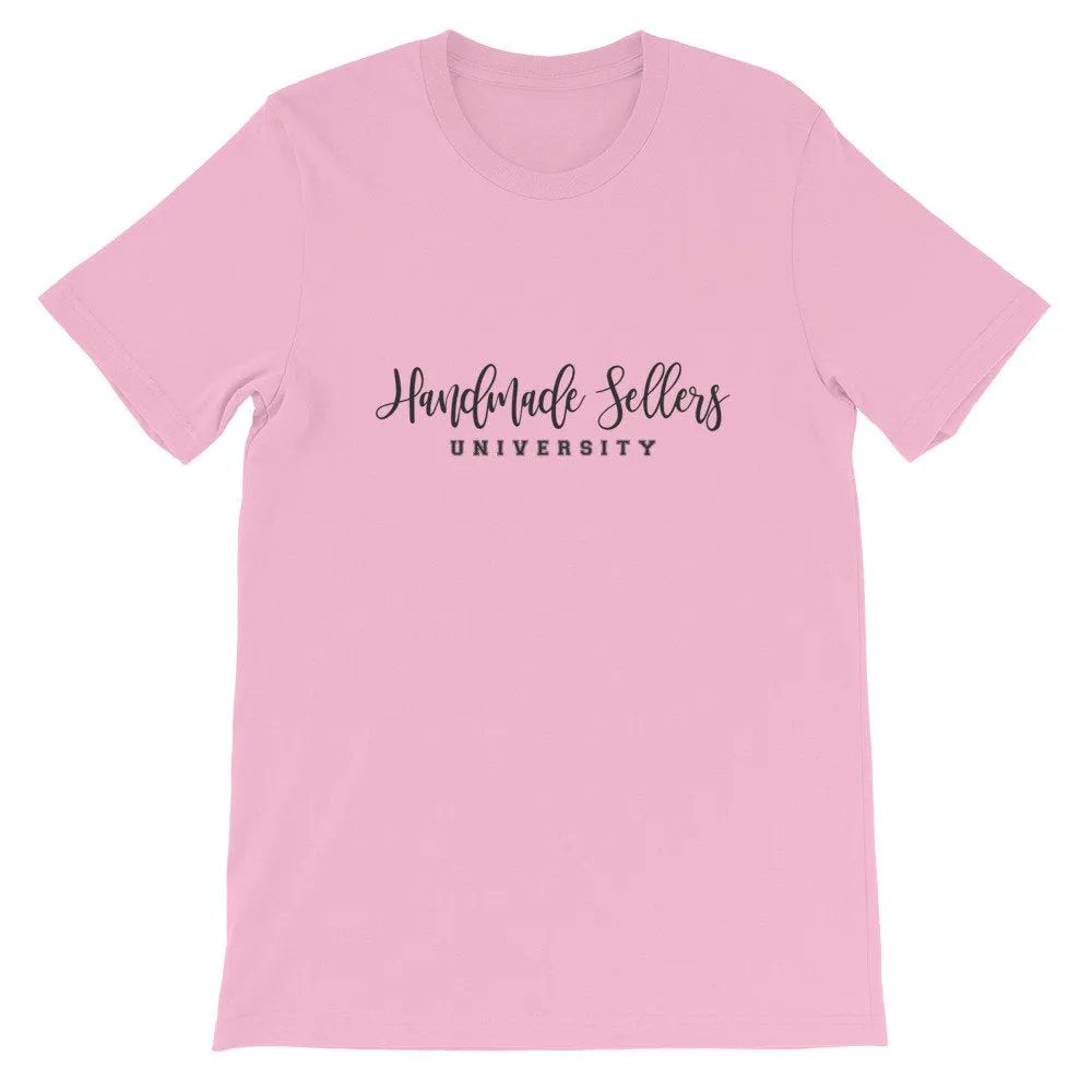 Handmade Sellers University Tee, BeautifulMesh Shirt, Wreath t-shirt, Crafters shirt, Short-Sleeve Unisex T-Shirt