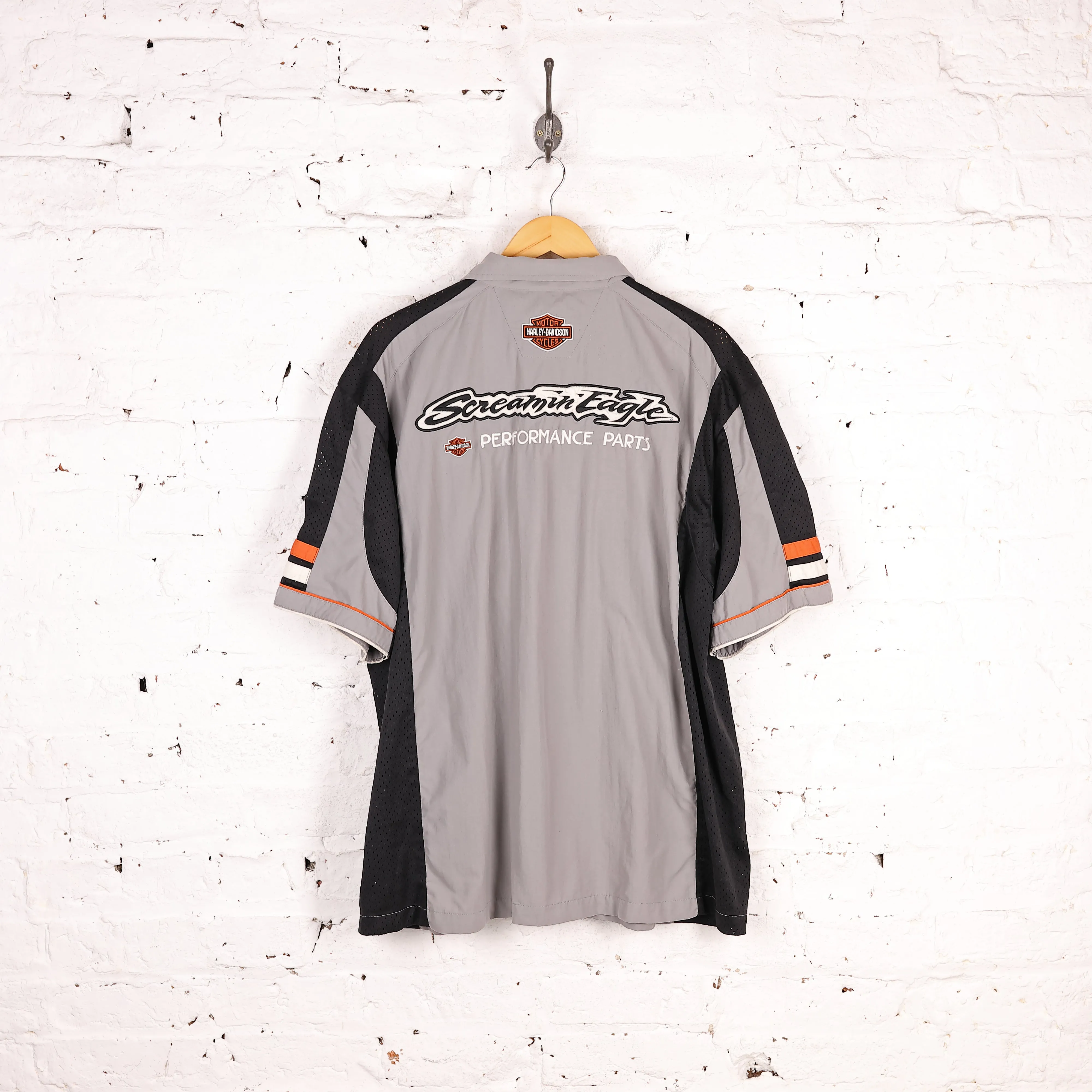 Harley Davidson Screaming Eagle Racing Mesh Shirt - Grey - XL