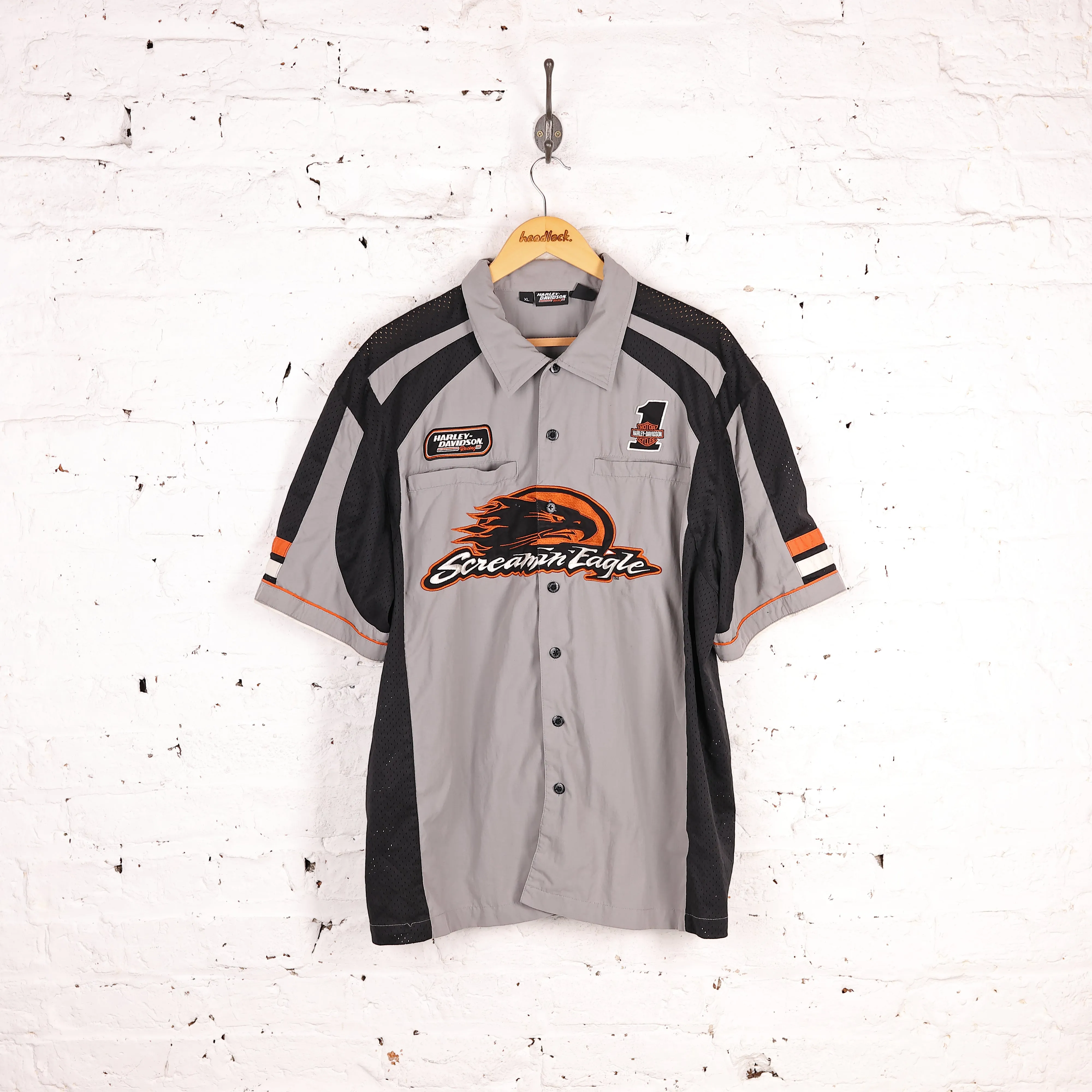 Harley Davidson Screaming Eagle Racing Mesh Shirt - Grey - XL