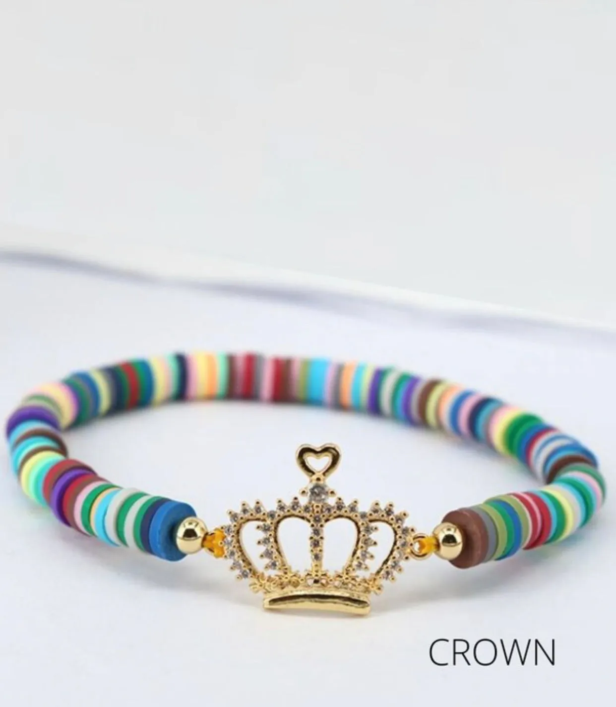Heishi Bead Bracelet with Charm