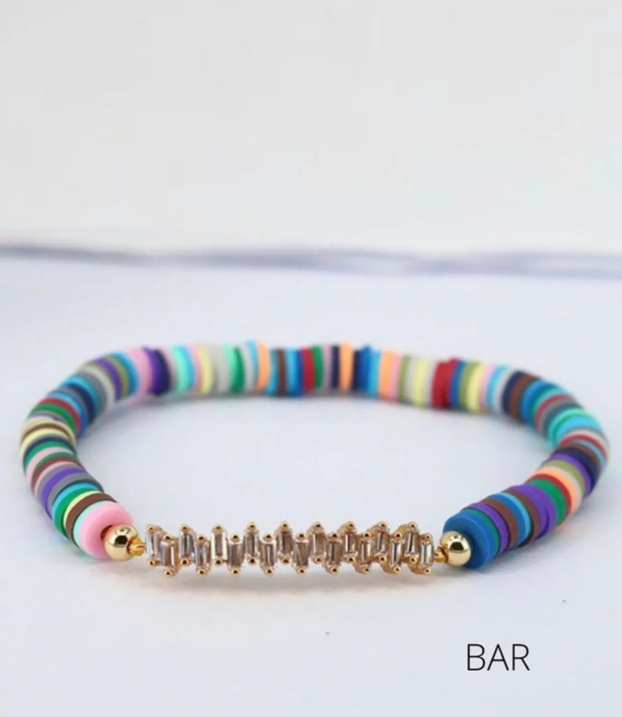 Heishi Bead Bracelet with Charm
