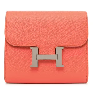 Hermes Coral Epsom Constance Short Wallet