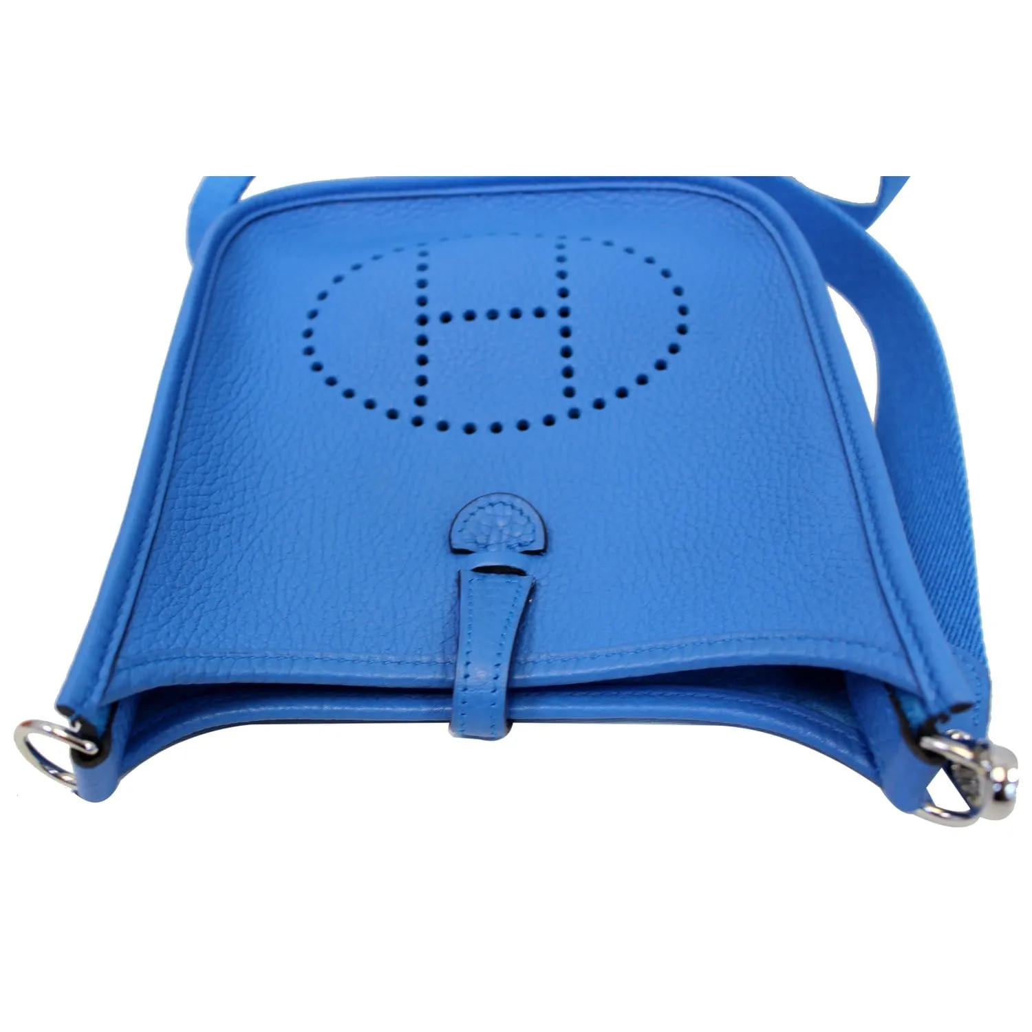 HERMES Evelyne III TPM Taurillon Clemence Shoulder Crossbody Bag Blue