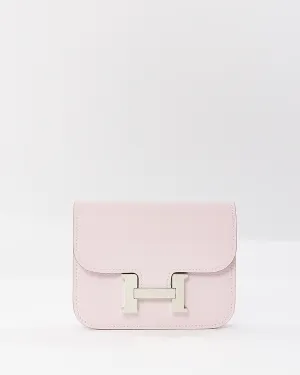 Hermès Light Pink Leather Slim Constance Wallet