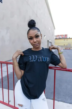 Holographic Reflective Wavy (OE) | Black Tee