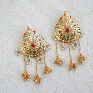 Hyderabadi Navratan 3 Step Studded Jhumkey