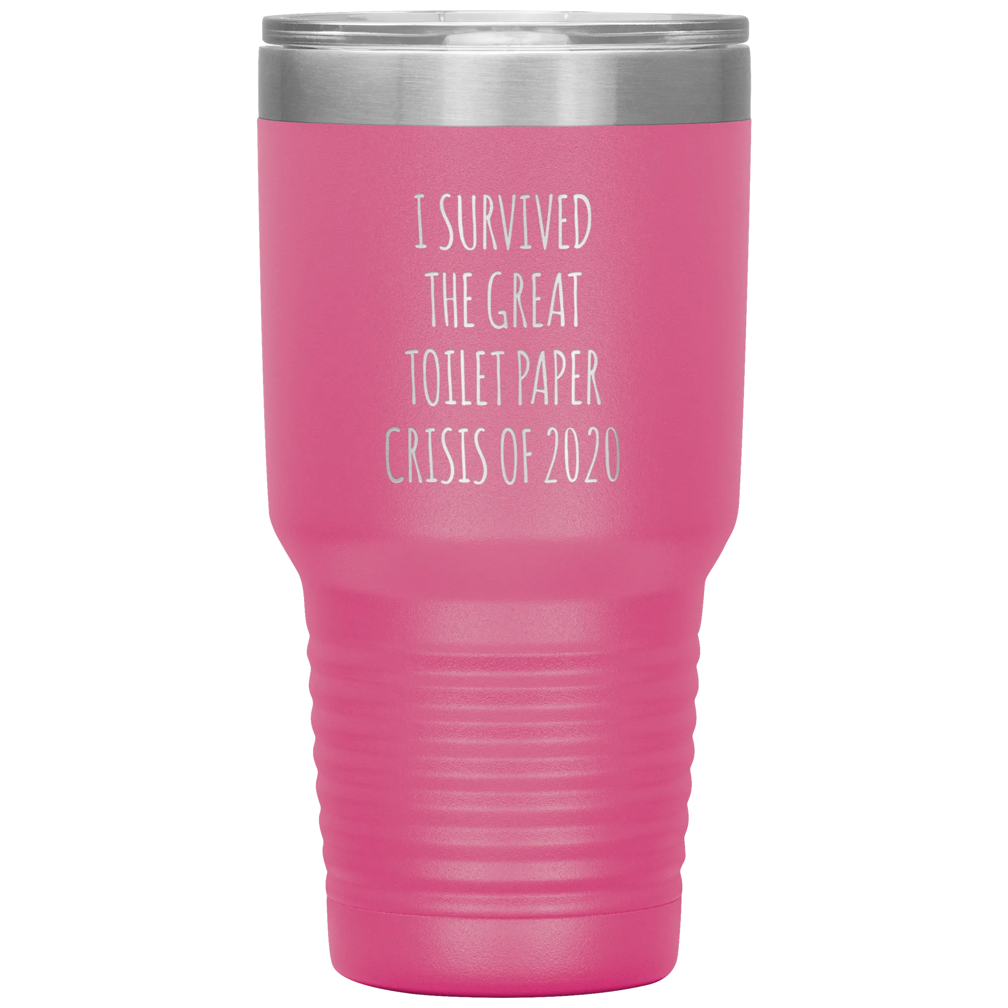 I Survived the Great Toilet Paper Crisis of 2020 Funny TP Shortage Humor TP Outage Tumbler Insulated Travel Coffee Cup BPA Free