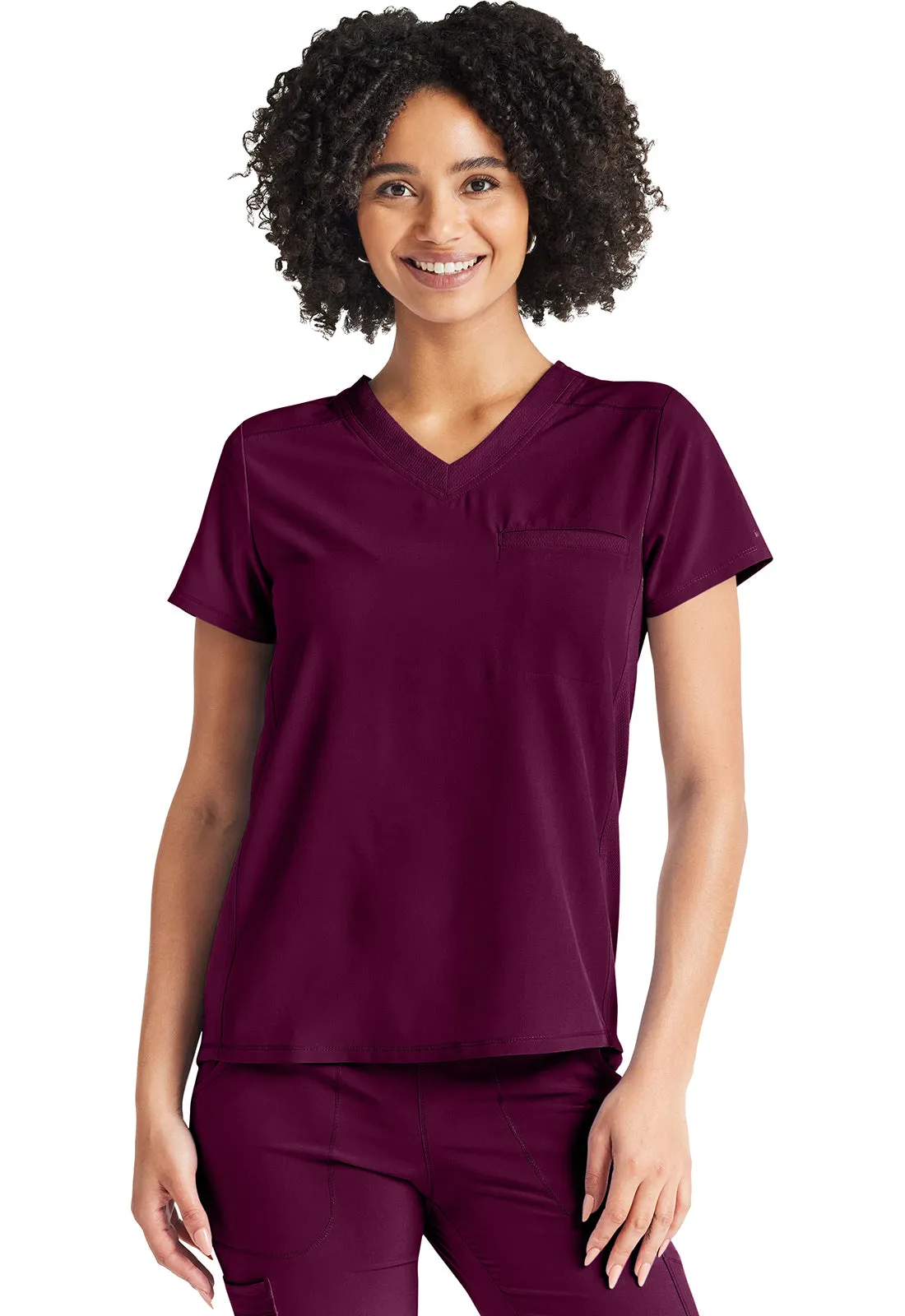 Inspira Flex IP600A V-Neck Tuckable Top Wine