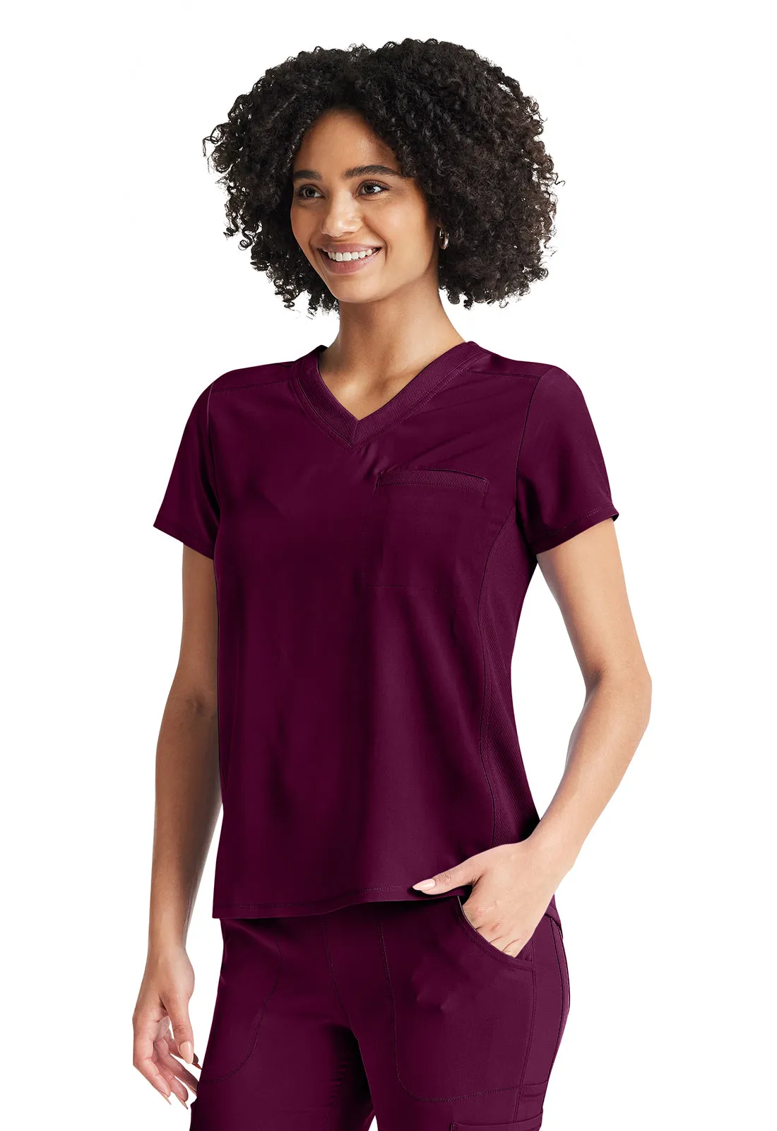 Inspira Flex IP600A V-Neck Tuckable Top Wine
