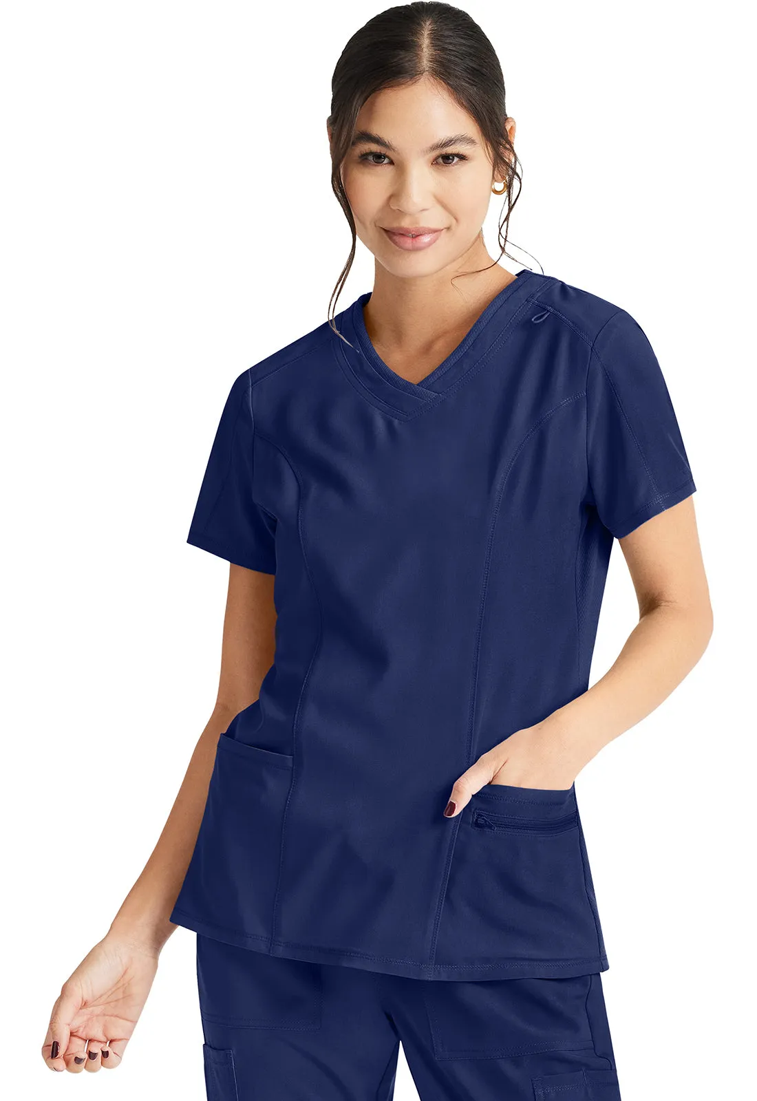 Inspira Flex IP727A V-Neck Top Navy