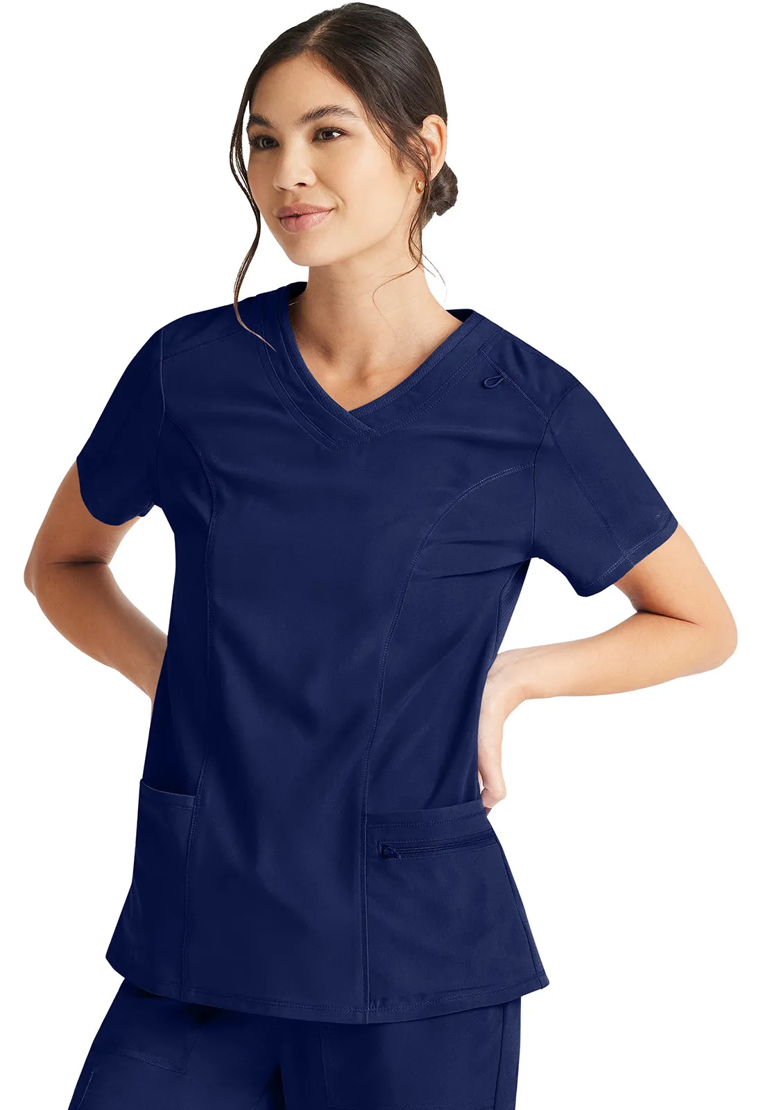 Inspira Flex IP727A V-Neck Top Navy