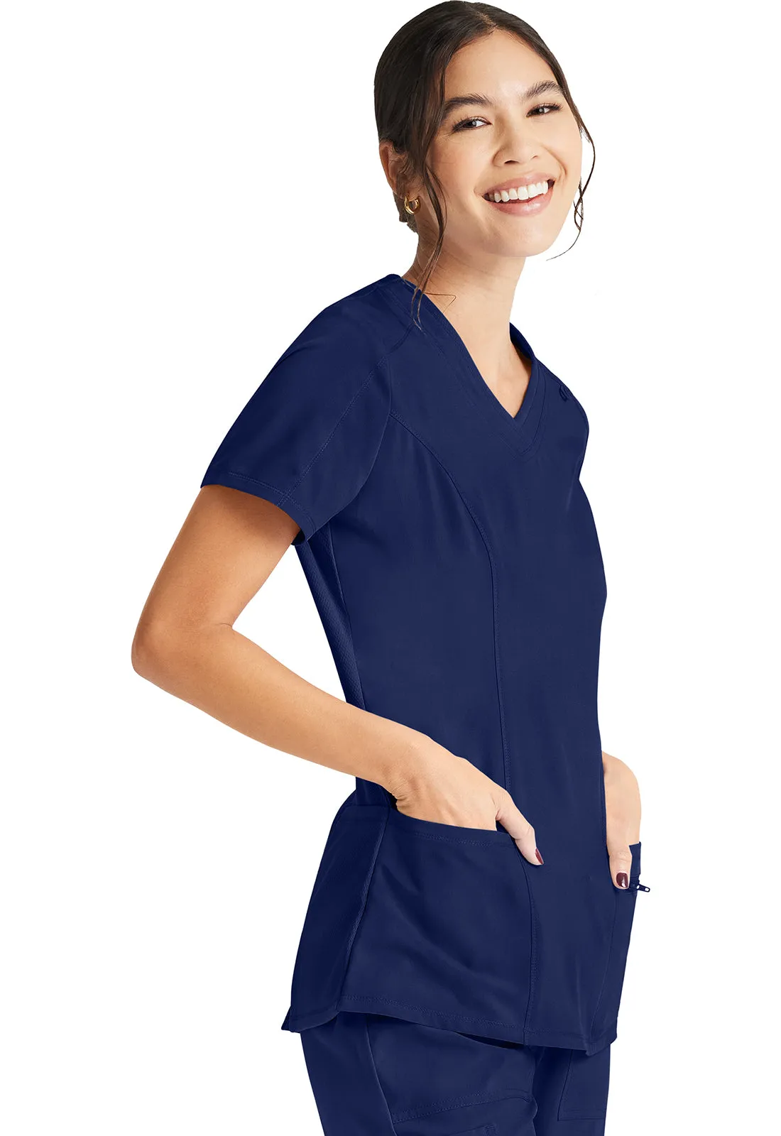 Inspira Flex IP727A V-Neck Top Navy