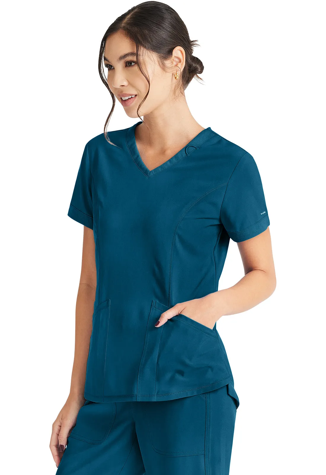 Inspira Flex IP790A V-Neck Top Caribbean Blue