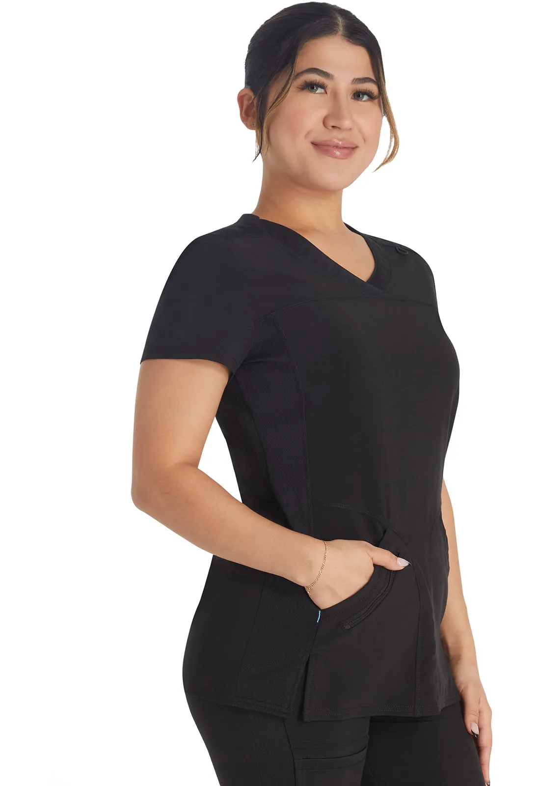 Inspira Flex IP845A Crossover V-Neck Top Black
