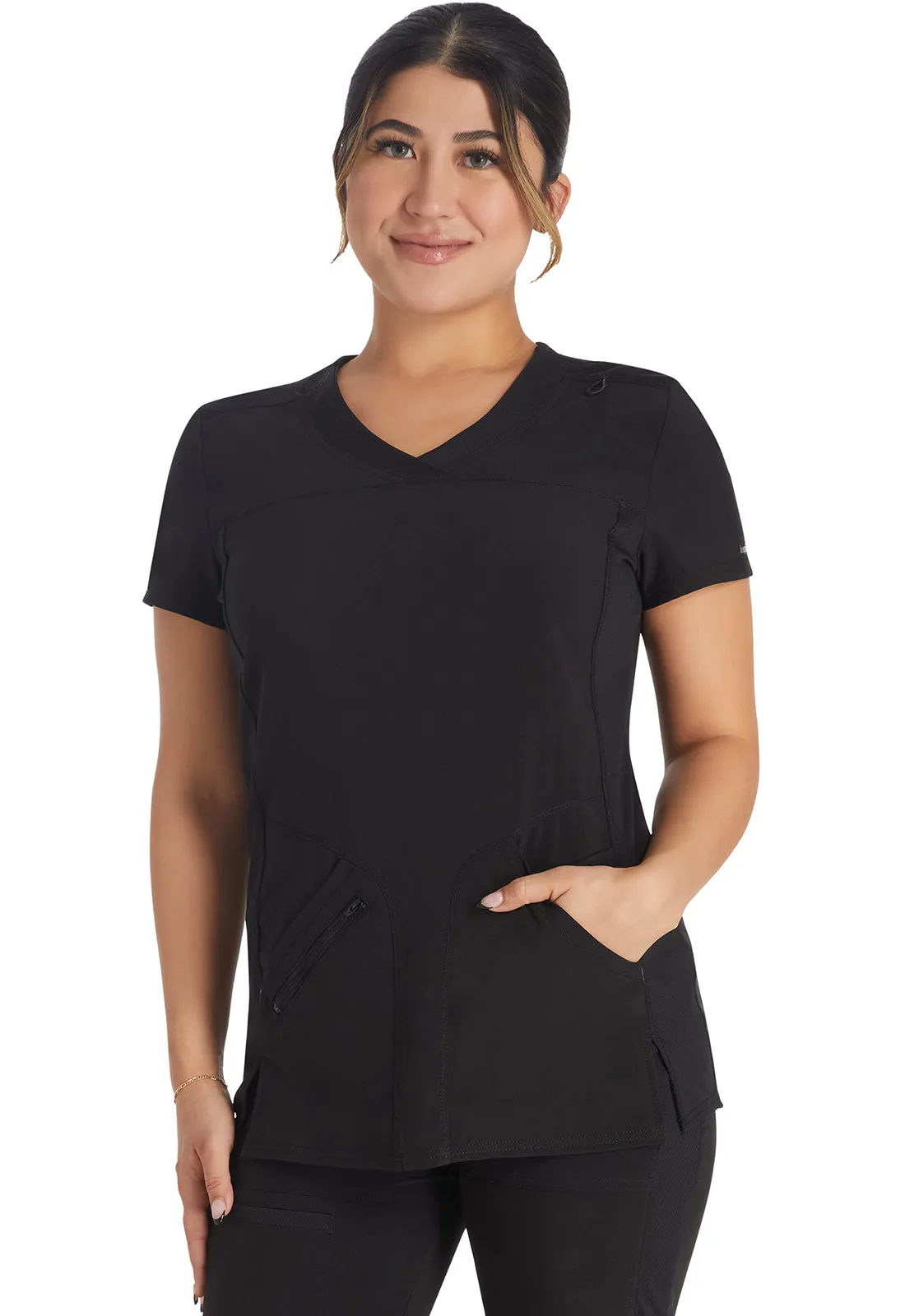 Inspira Flex IP845A Crossover V-Neck Top Black