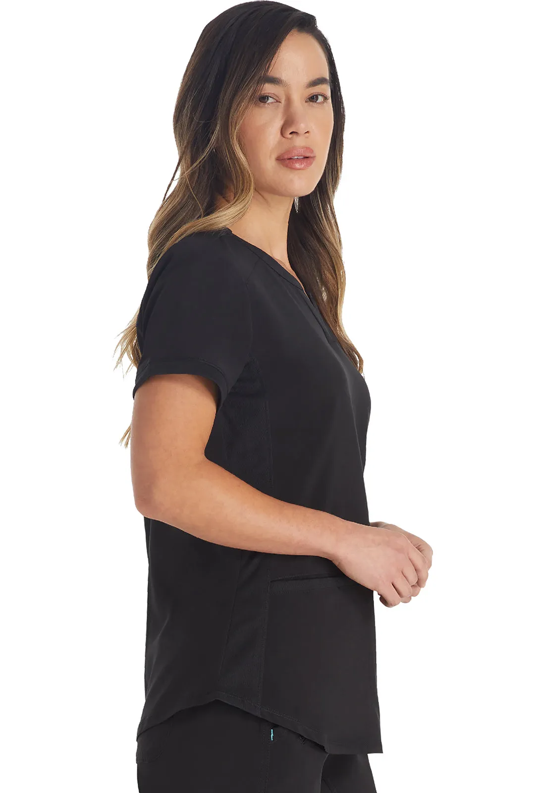 Inspira Flex IP849A Henley Top Black