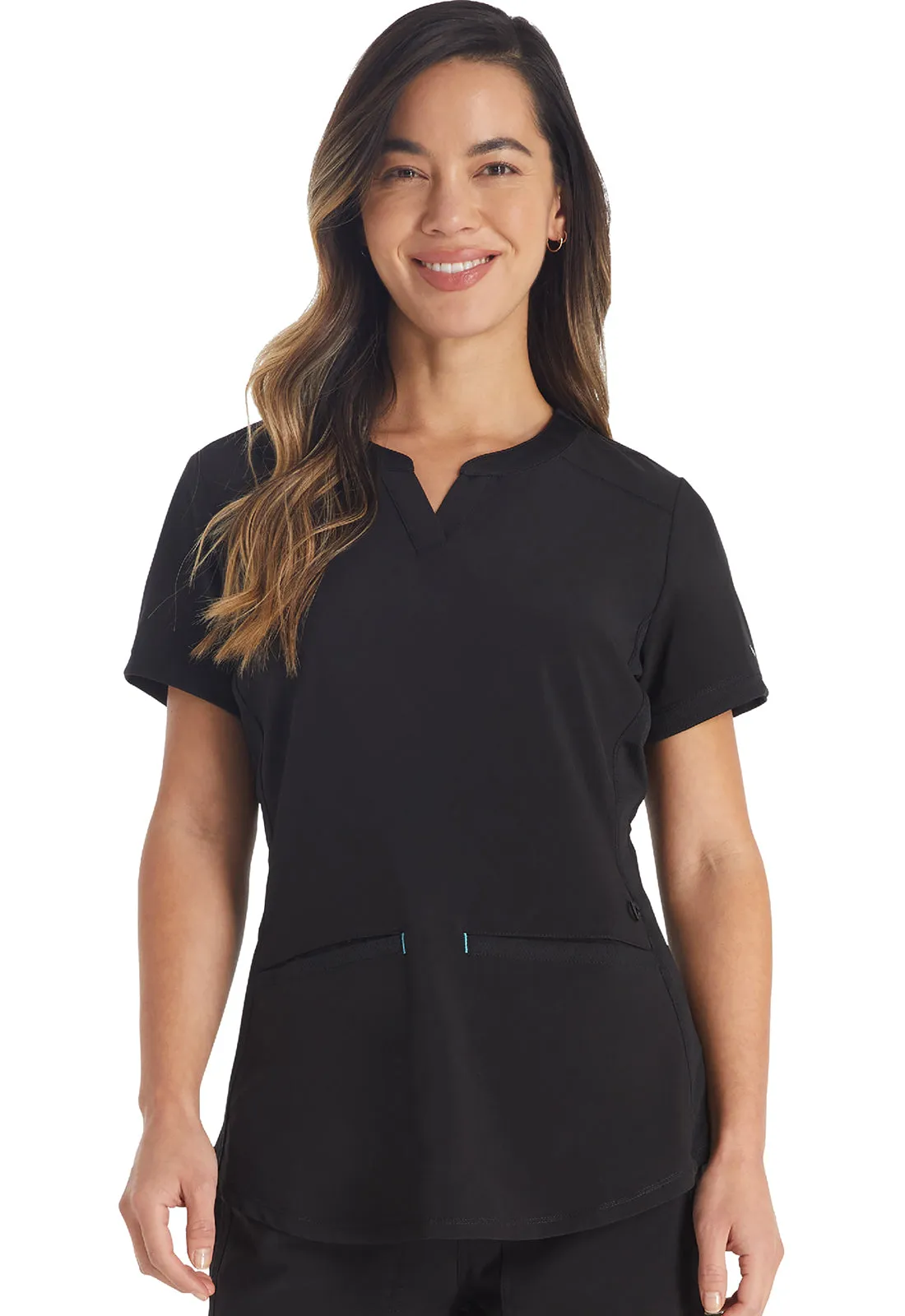 Inspira Flex IP849A Henley Top Black